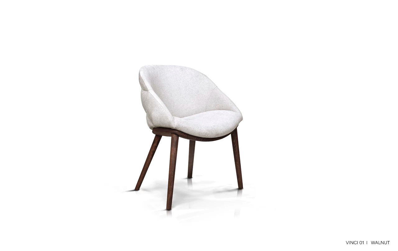 AMA upholstered chair with a wooden base