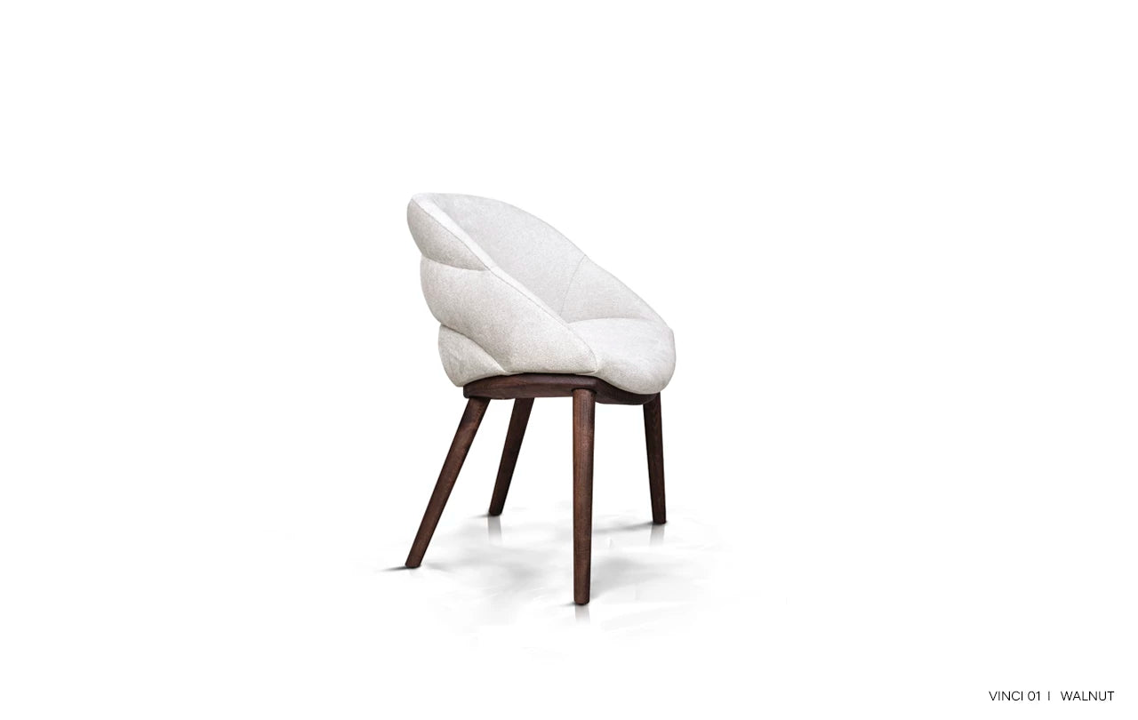 AMA upholstered chair with a wooden base