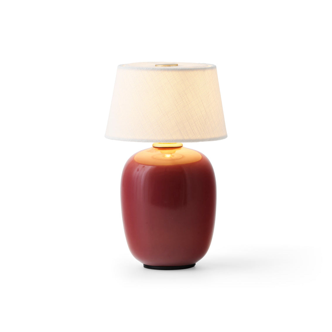 Lampa przenośna TORSO bordowa ceramika z białym kloszem