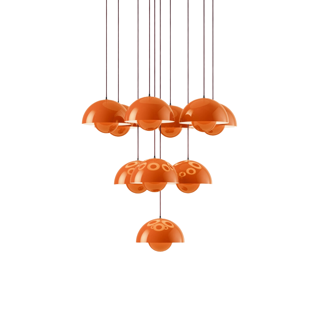 FLOWERPOT VP1 chandelier in orange