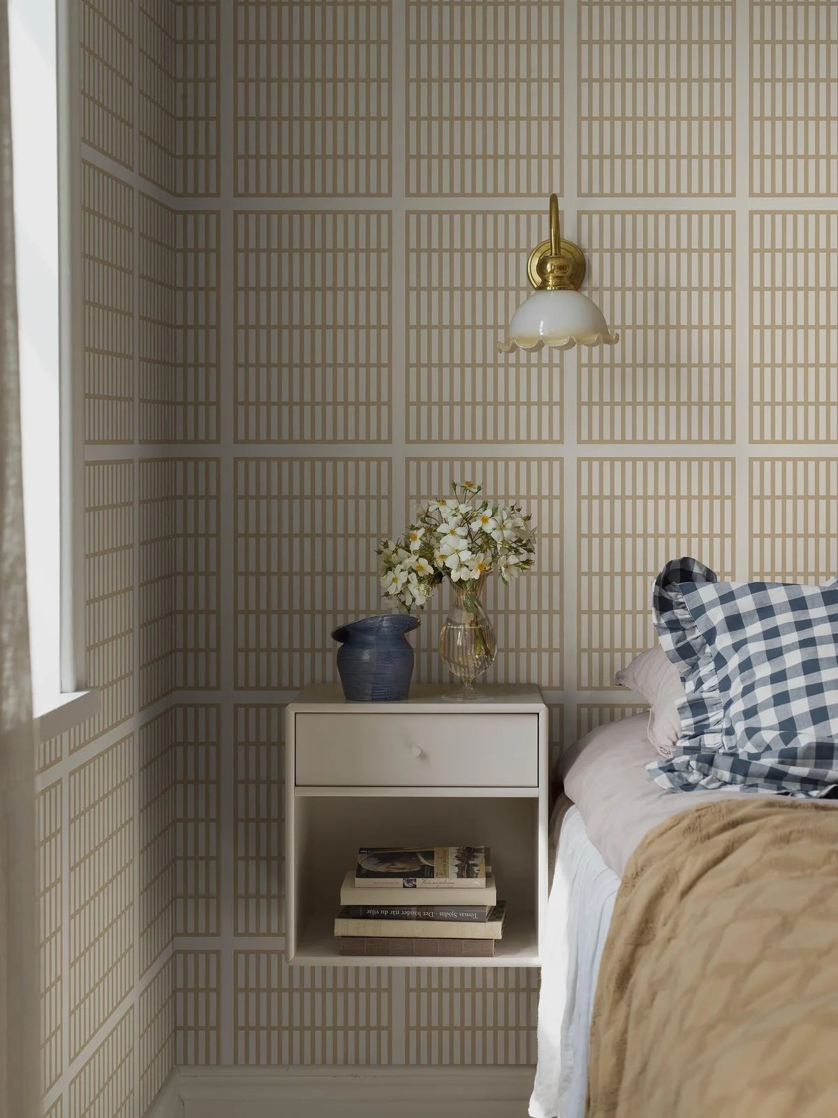 ALVAR AALTO 14/6 Beige Wallpaper with Geometric Pattern