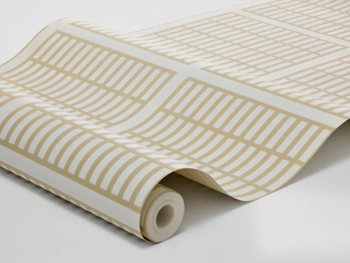 ALVAR AALTO 14/6 Beige Wallpaper with Geometric Pattern