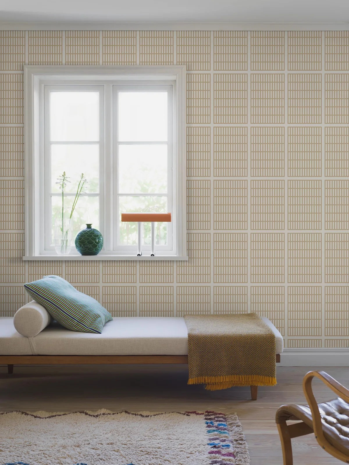 ALVAR AALTO 14/6 Beige Wallpaper with Geometric Pattern