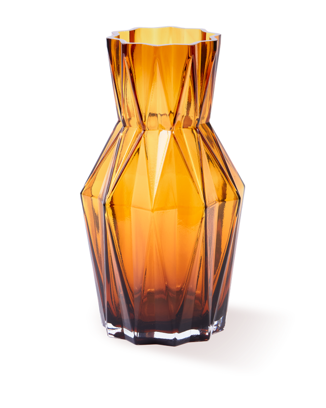 FOLDS GLASS Vase bernsteinfarben