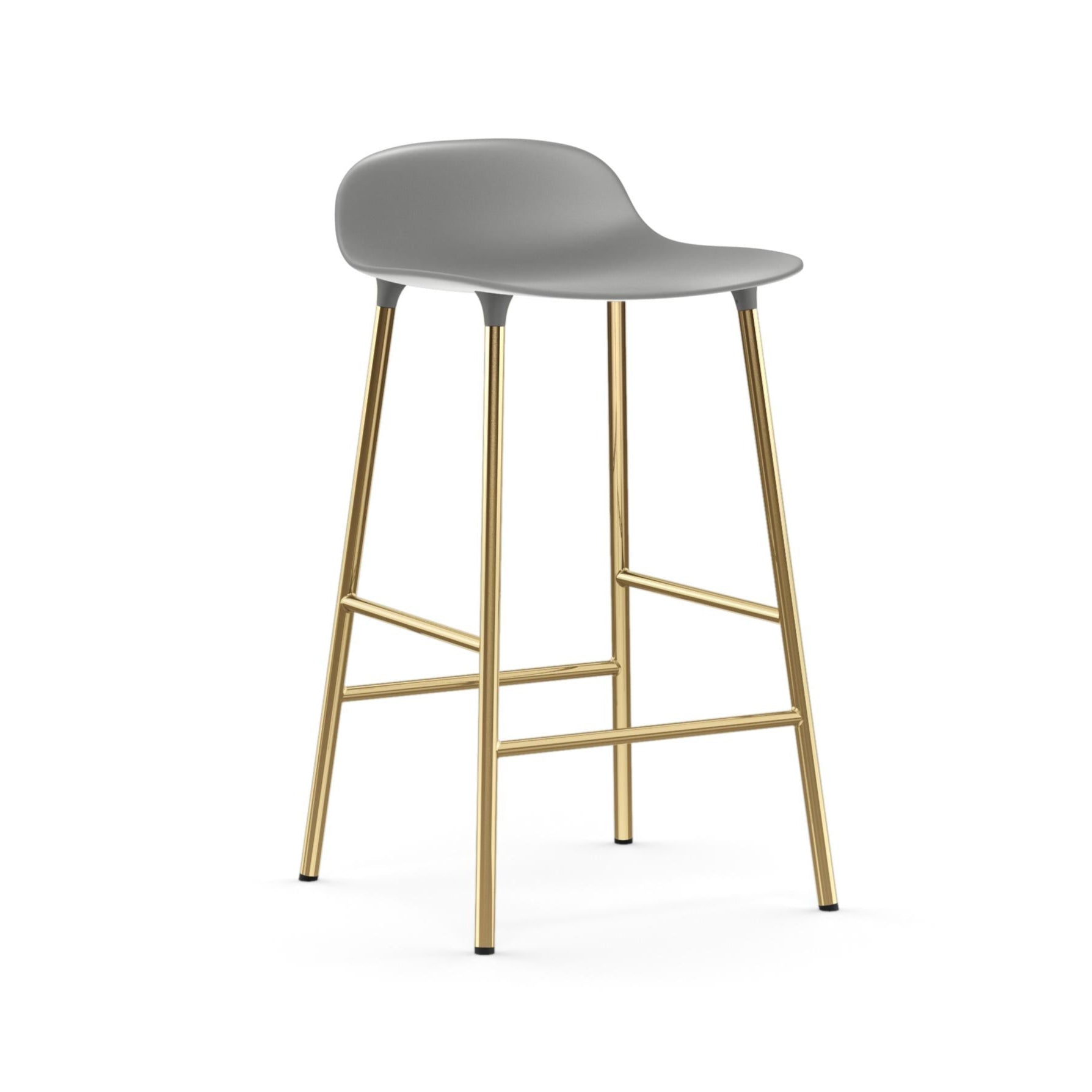 Hocker Form Gray with a golden base