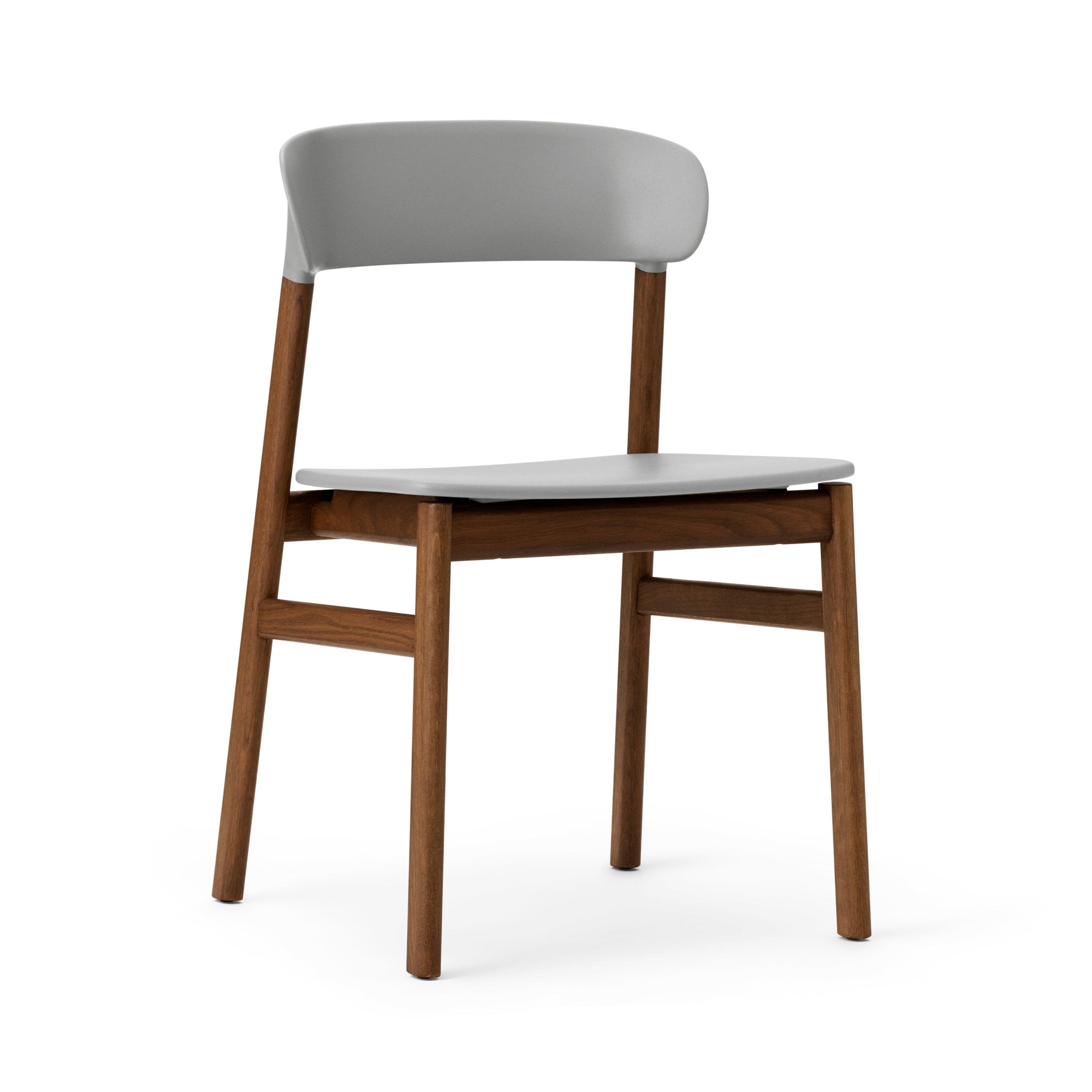 Herit gray chair with a dark oak base