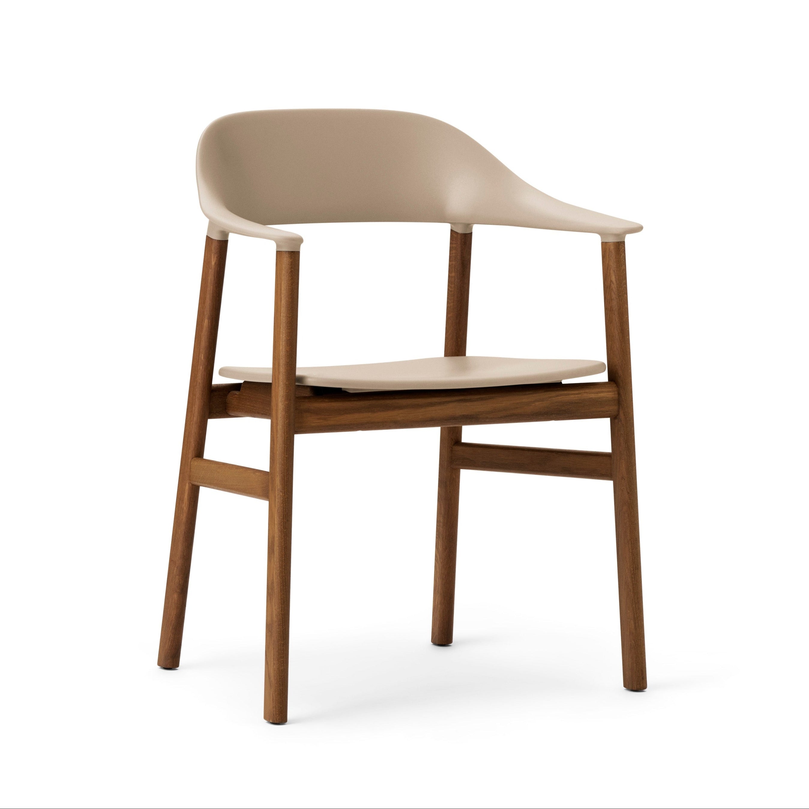 Chair with armrests Herit Sandy with a dark oak base