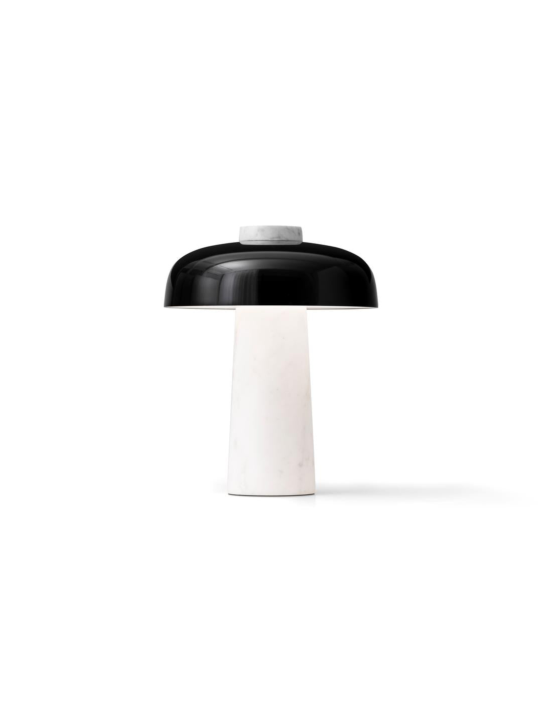 REVERSE table lamp black shade with marble base [Julia]