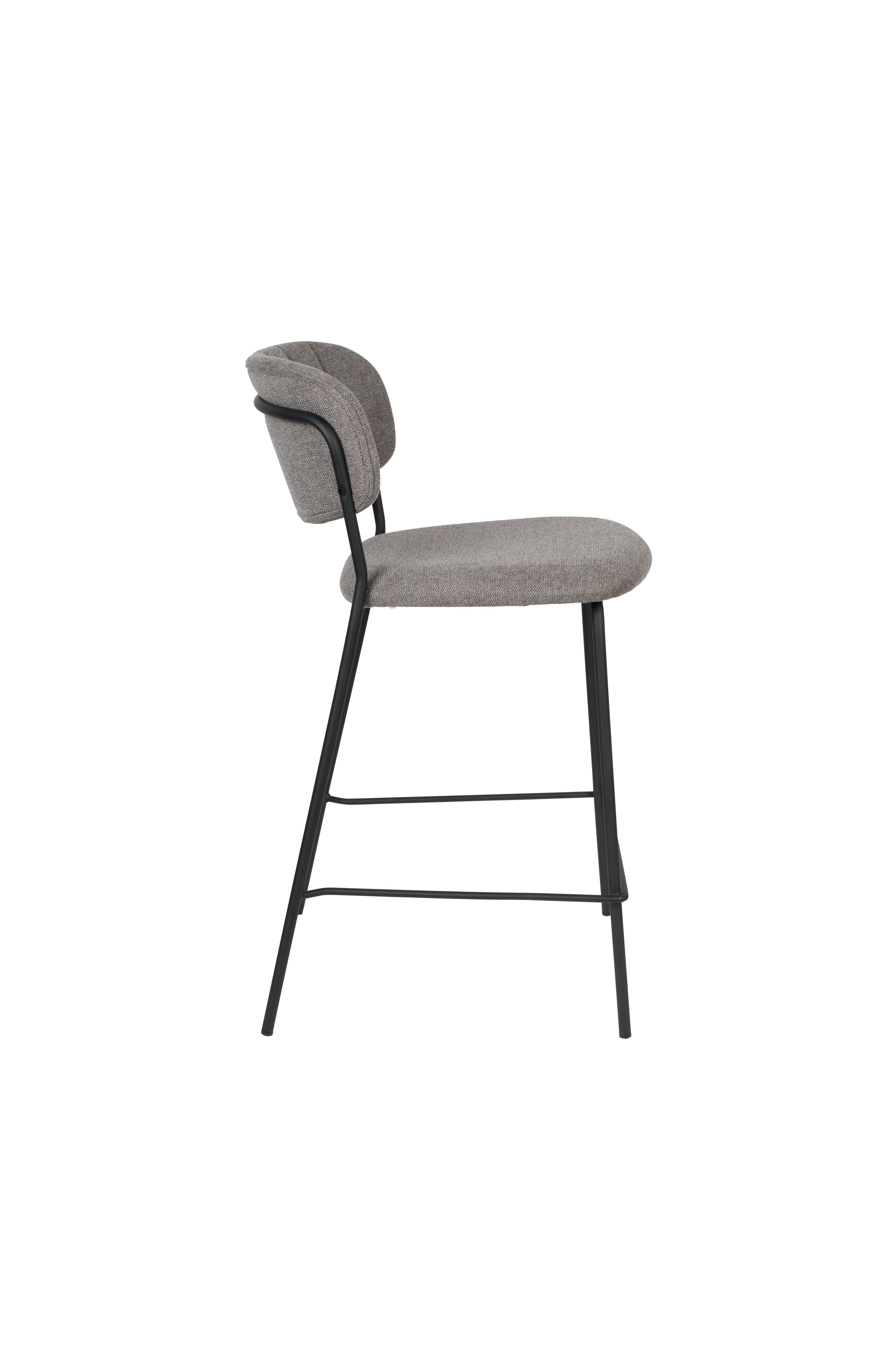 Jolien Jasnoszary bar chair with a black base