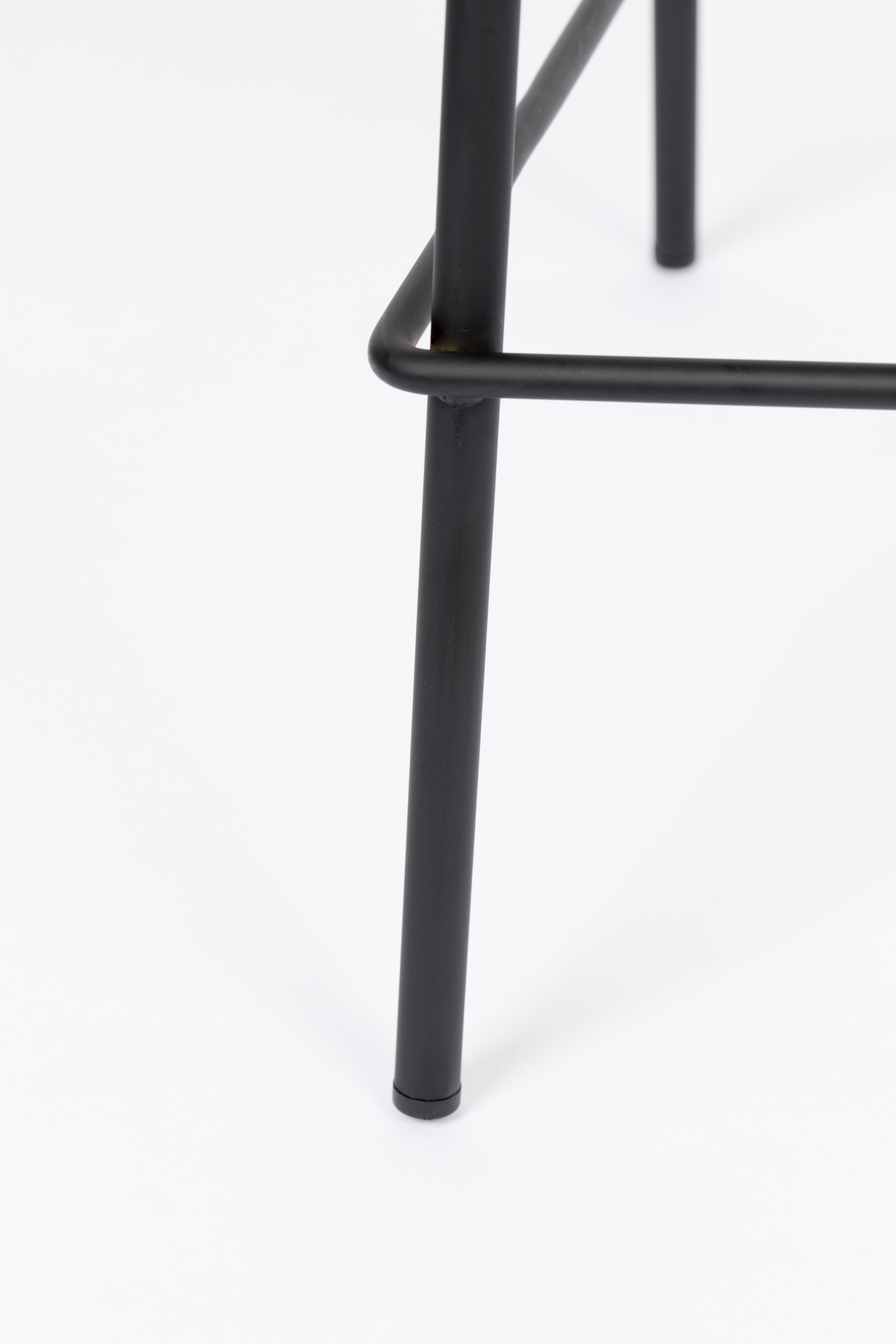 Jolien Jasnoszary bar chair with a black base