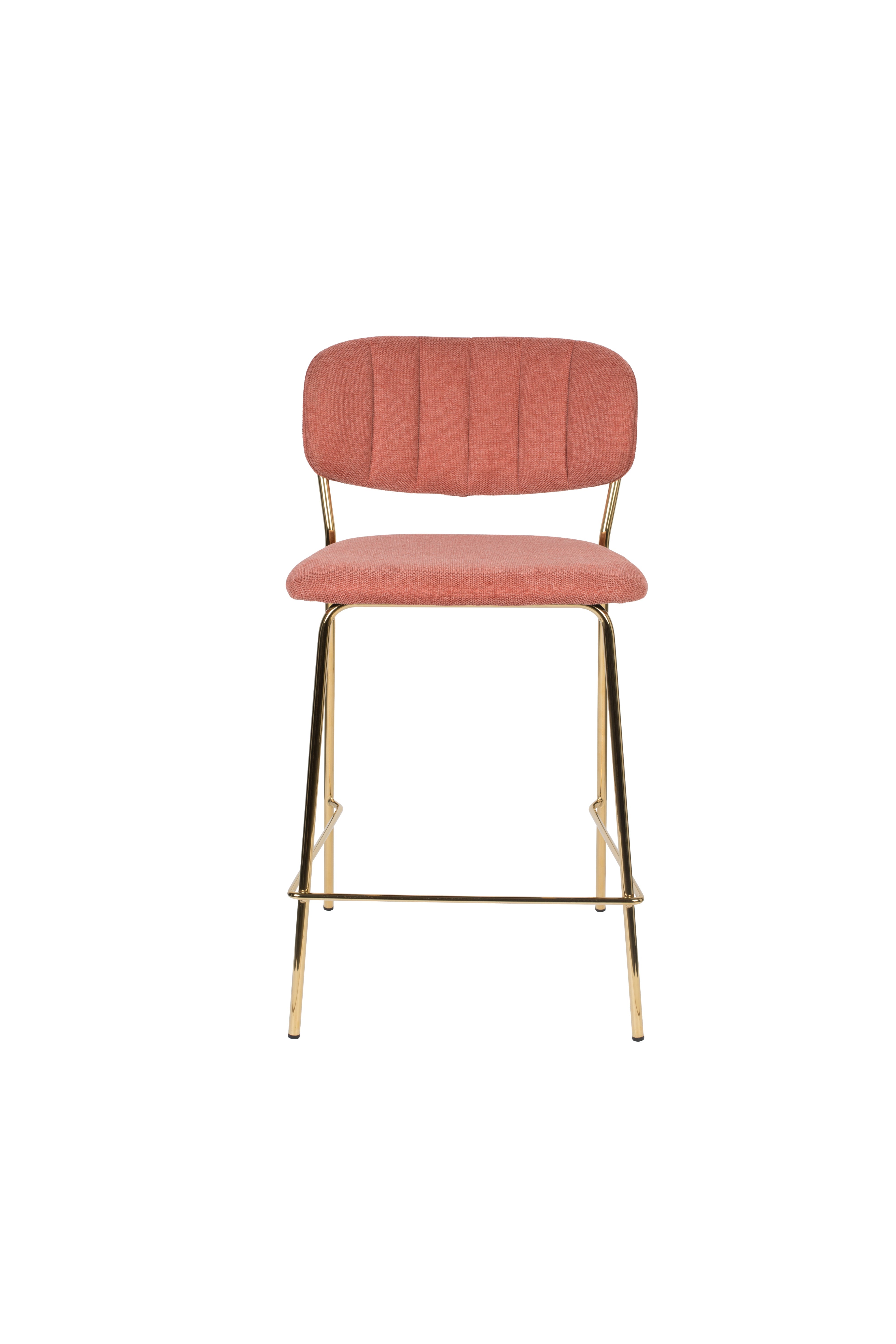 Jolien Pink bar chair with a golden base