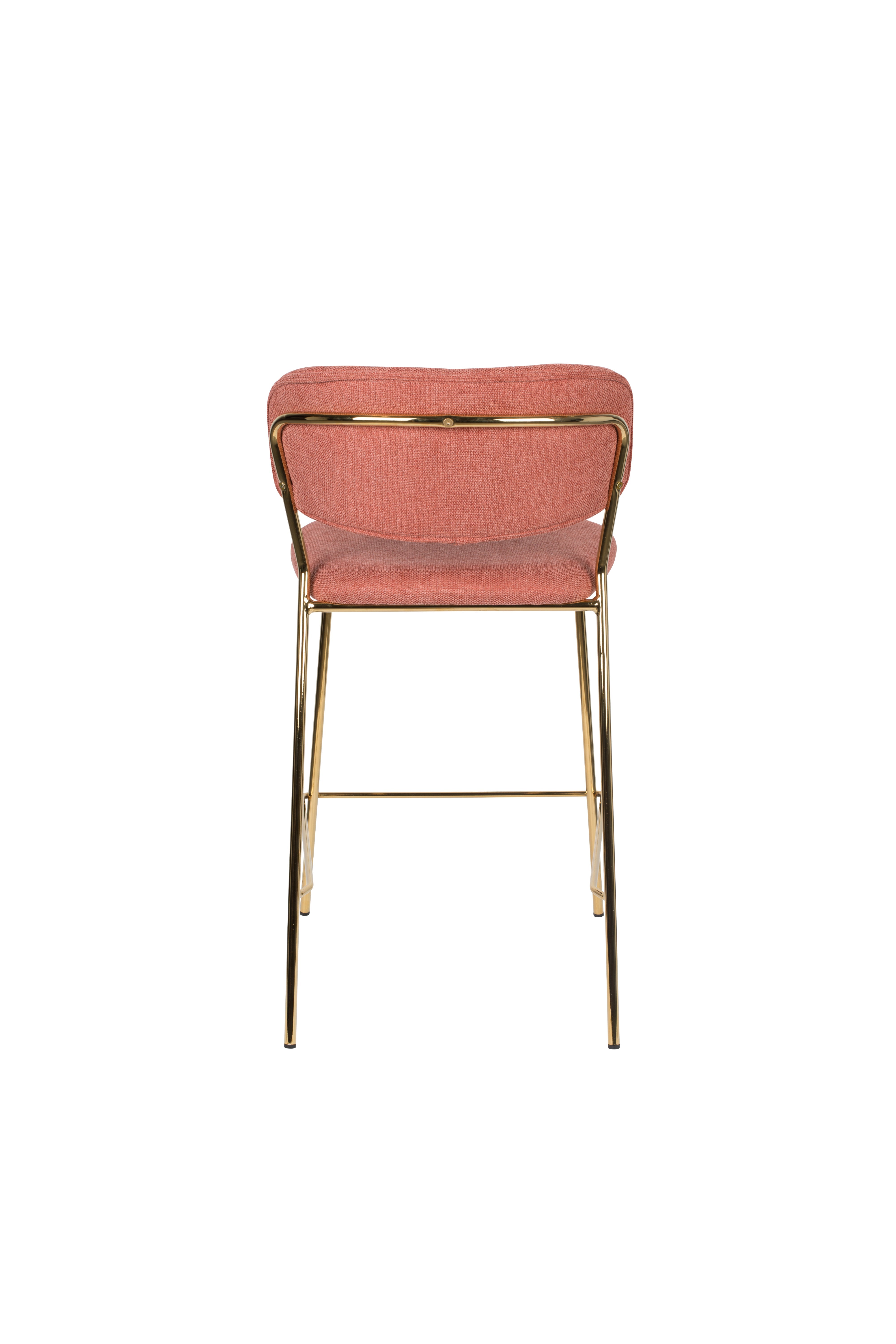 Jolien Pink bar chair with a golden base