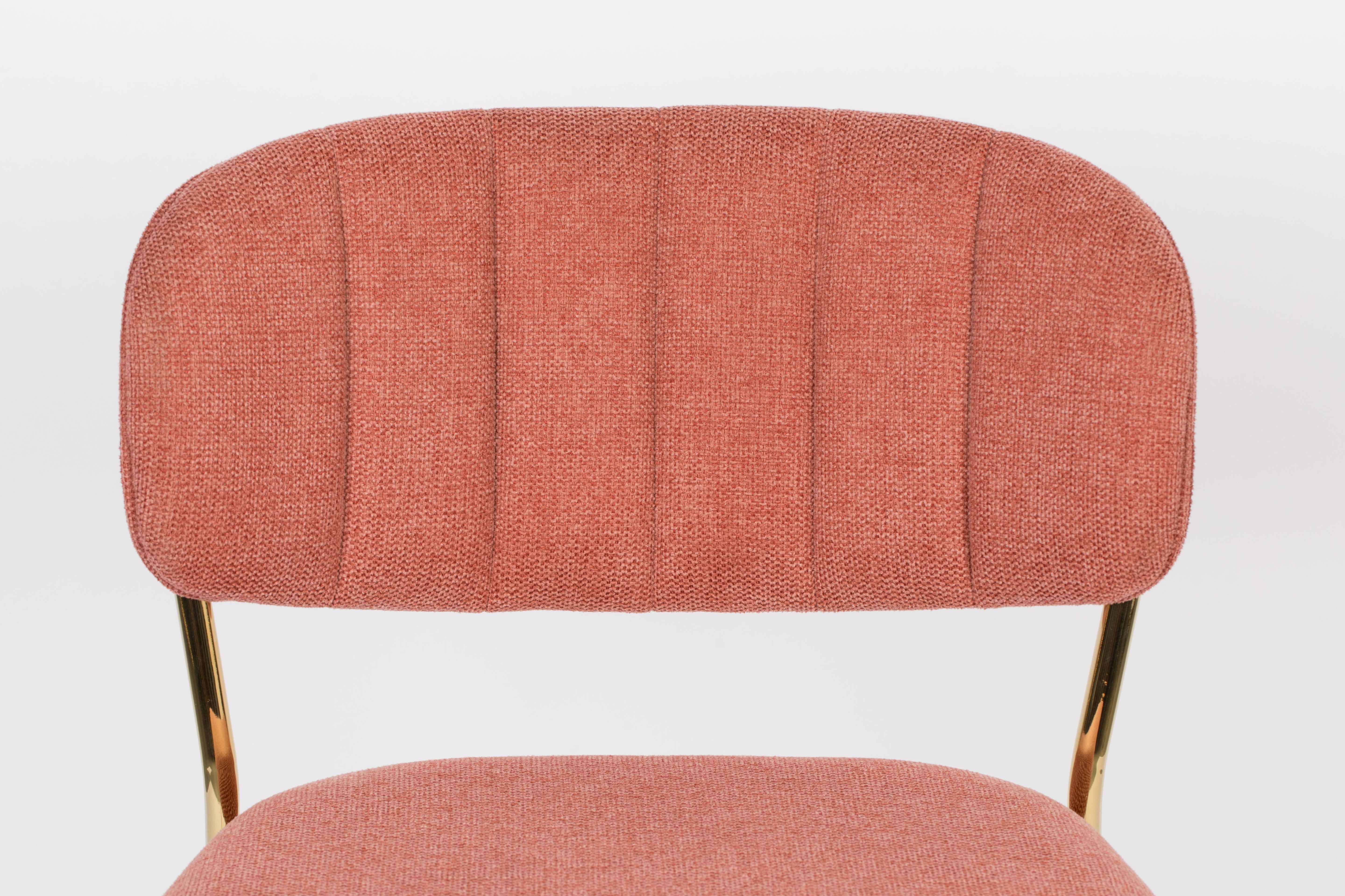 Jolien Pink bar chair with a golden base