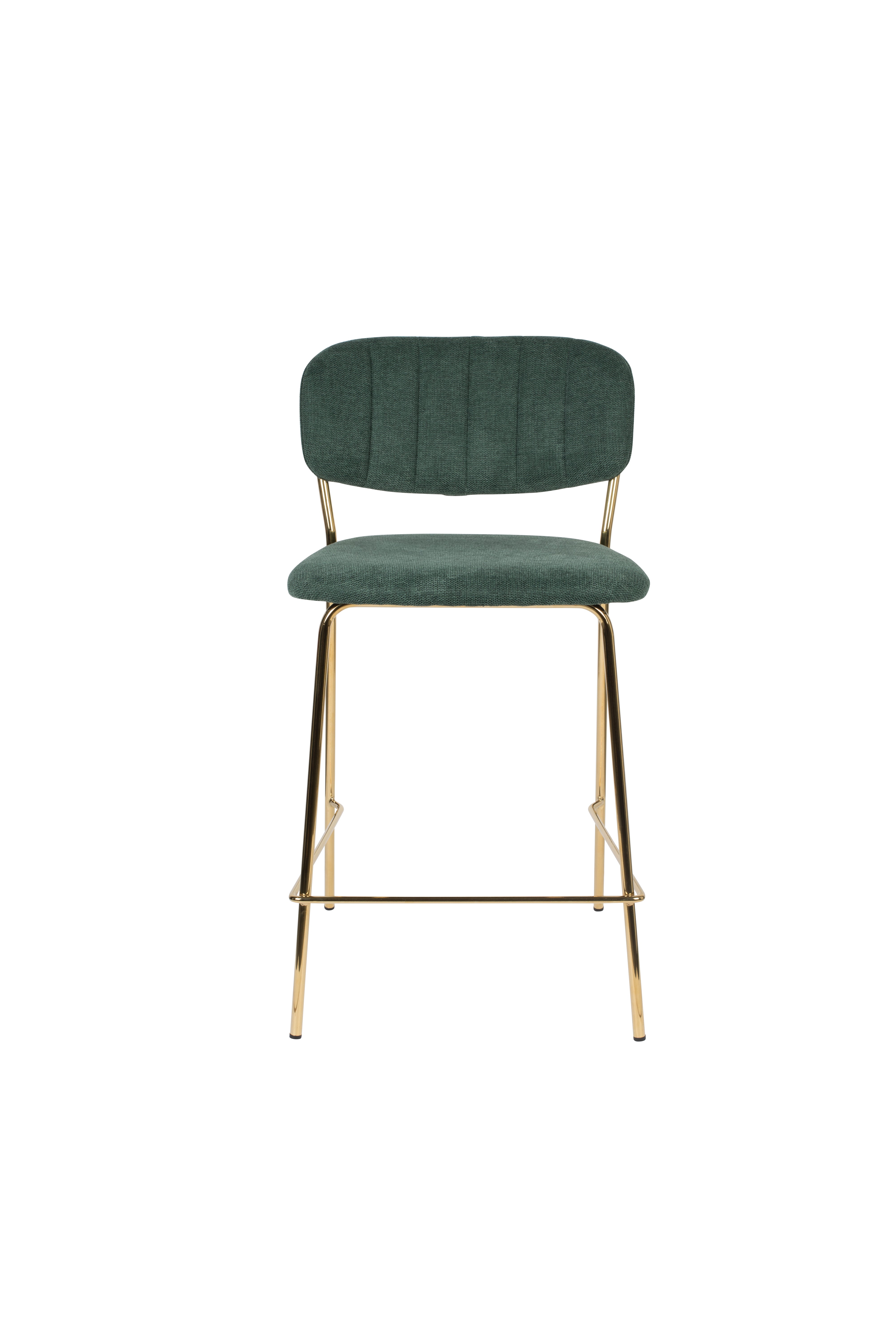 Bar chair Jolien Dark green with a golden base