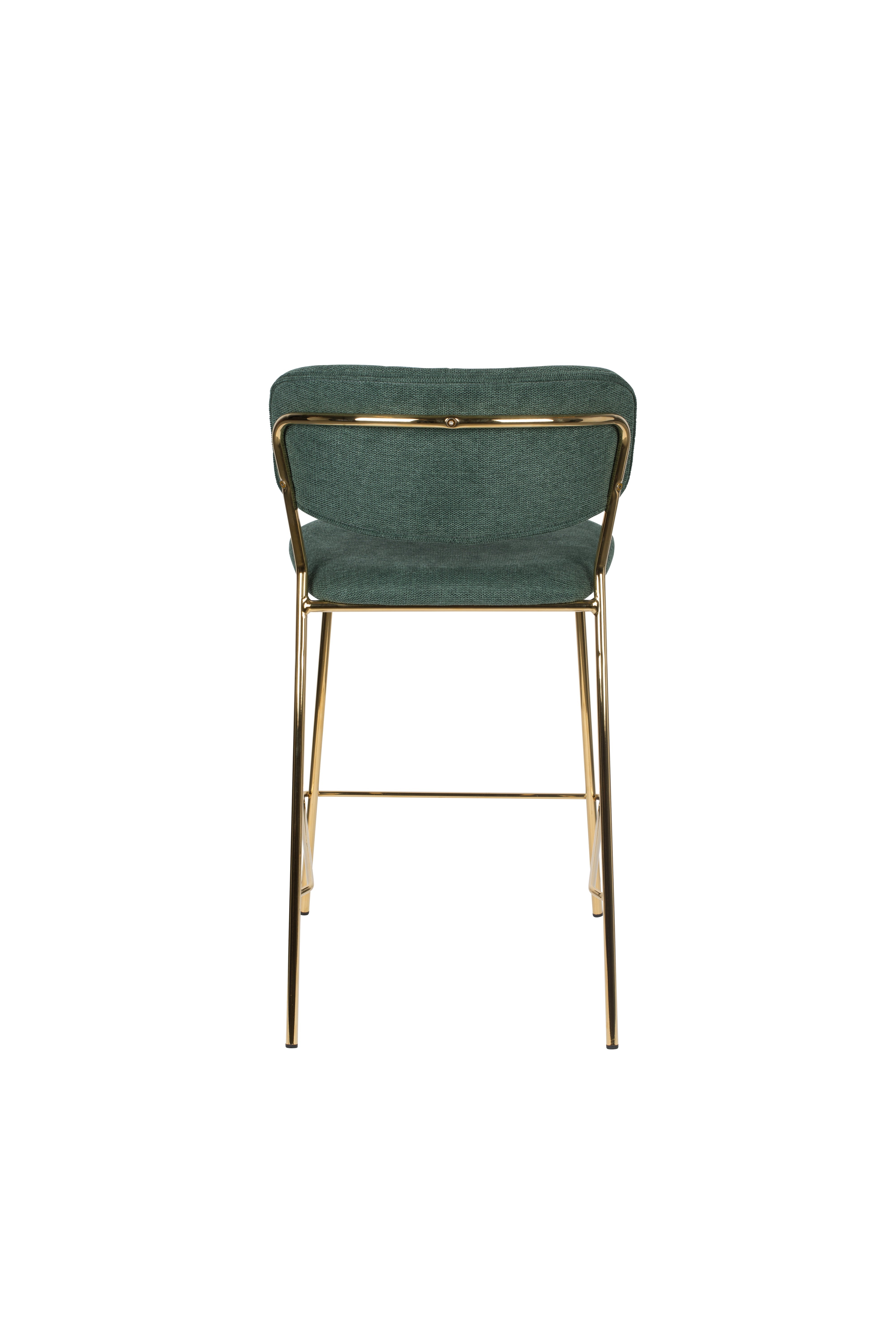 Bar chair Jolien Dark green with a golden base