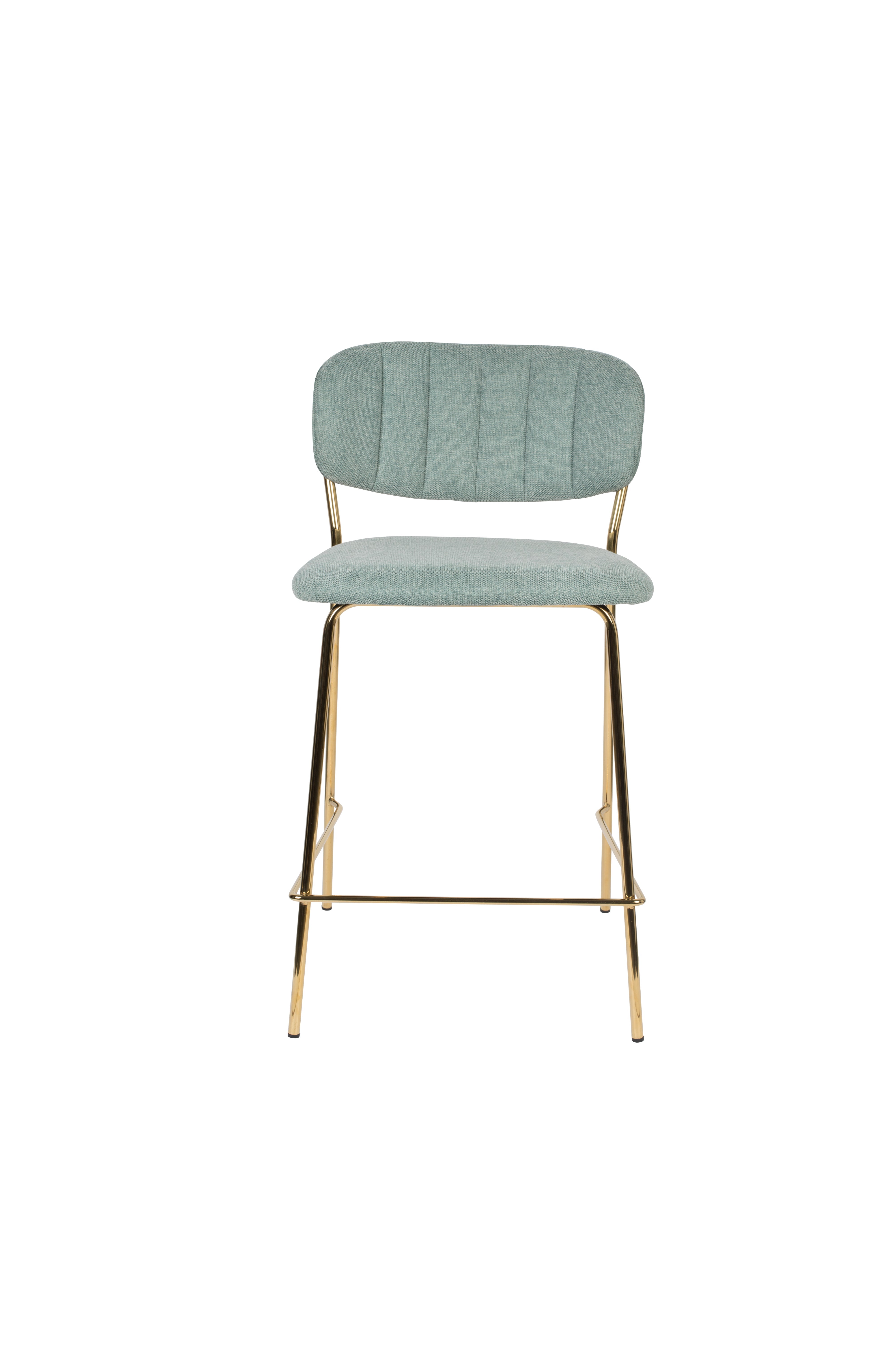 Jolien light -green bar chair with a golden base