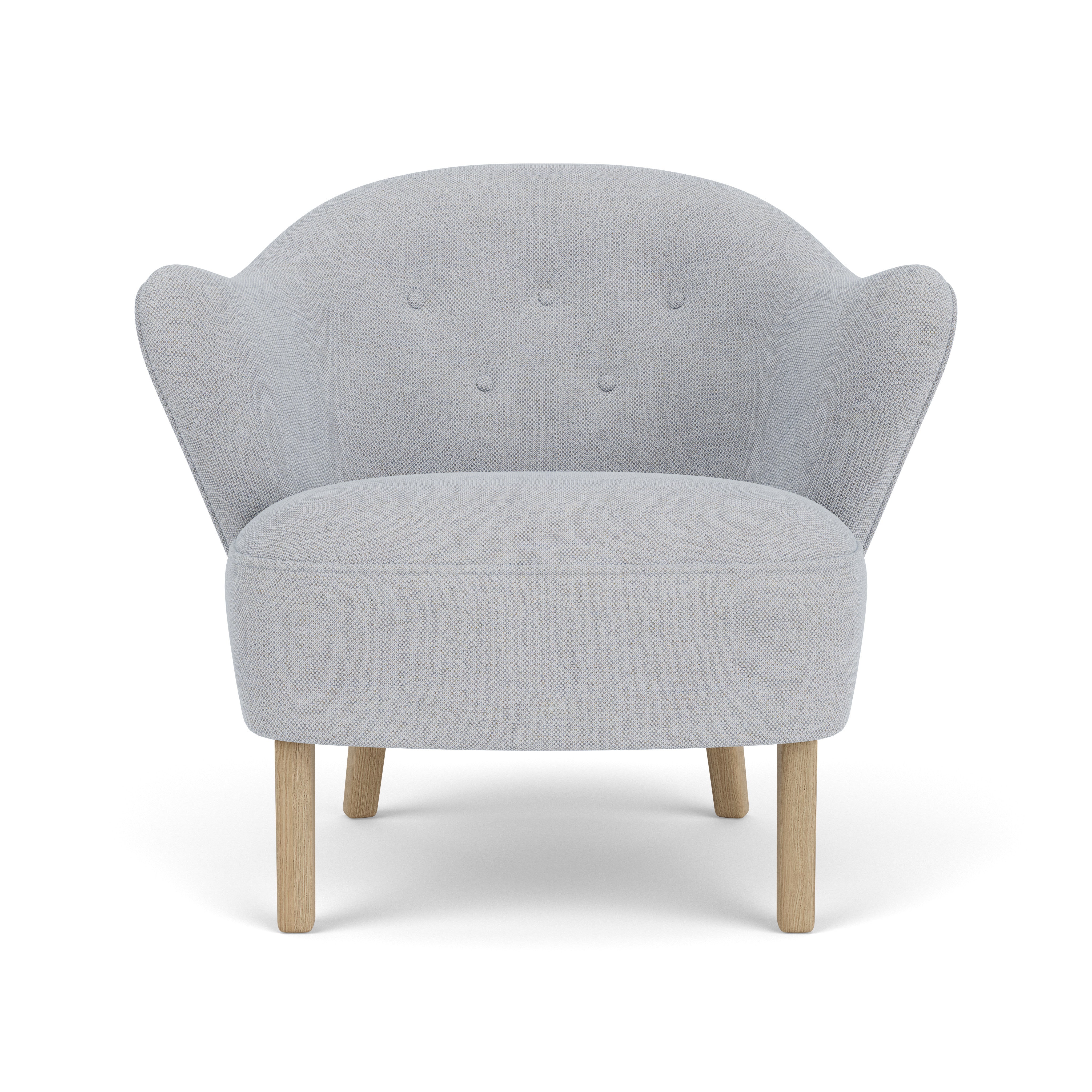 INGEVORG light gray armchair with oak base [Julia]