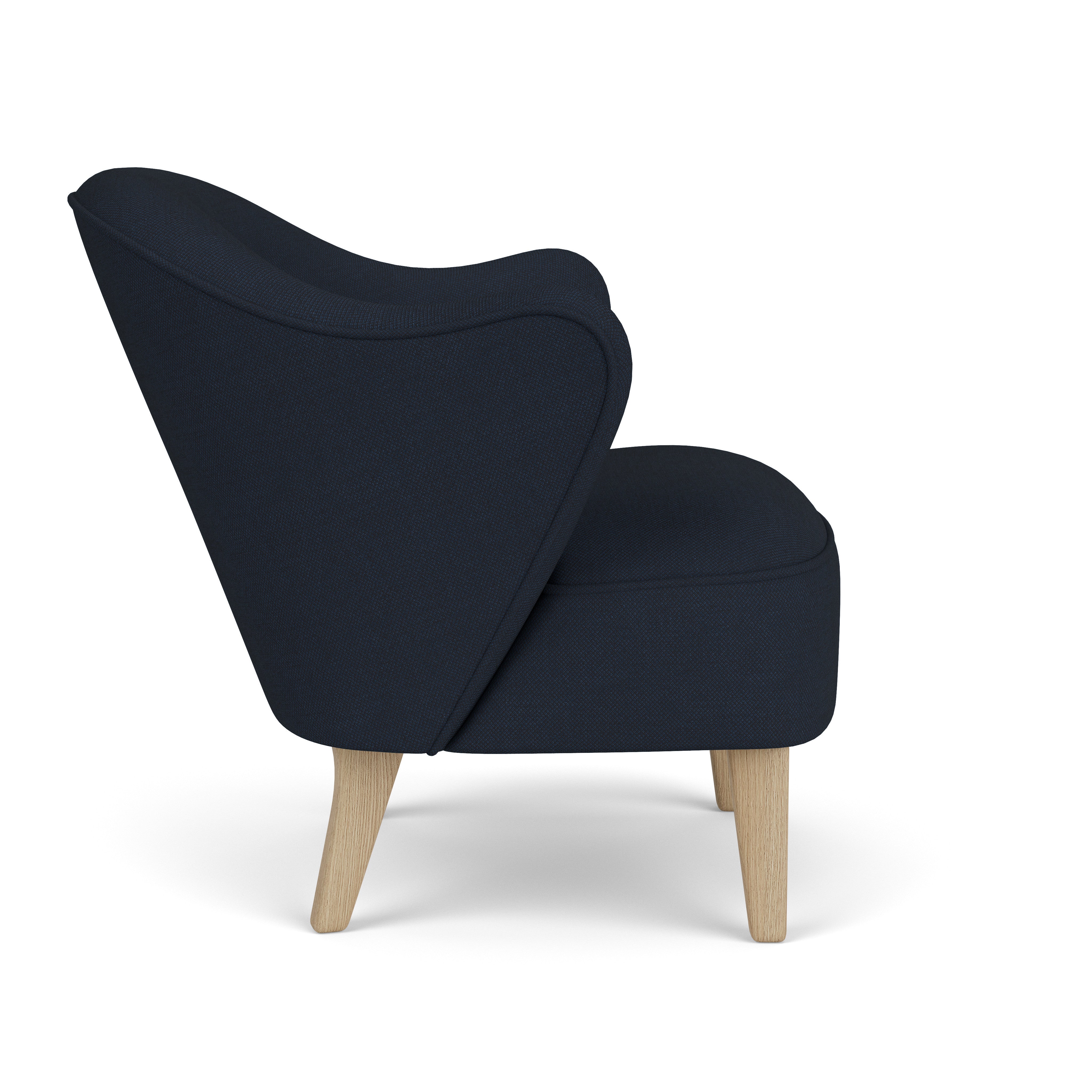 Sessel INGEBORG granatblau mit Eichenbasis