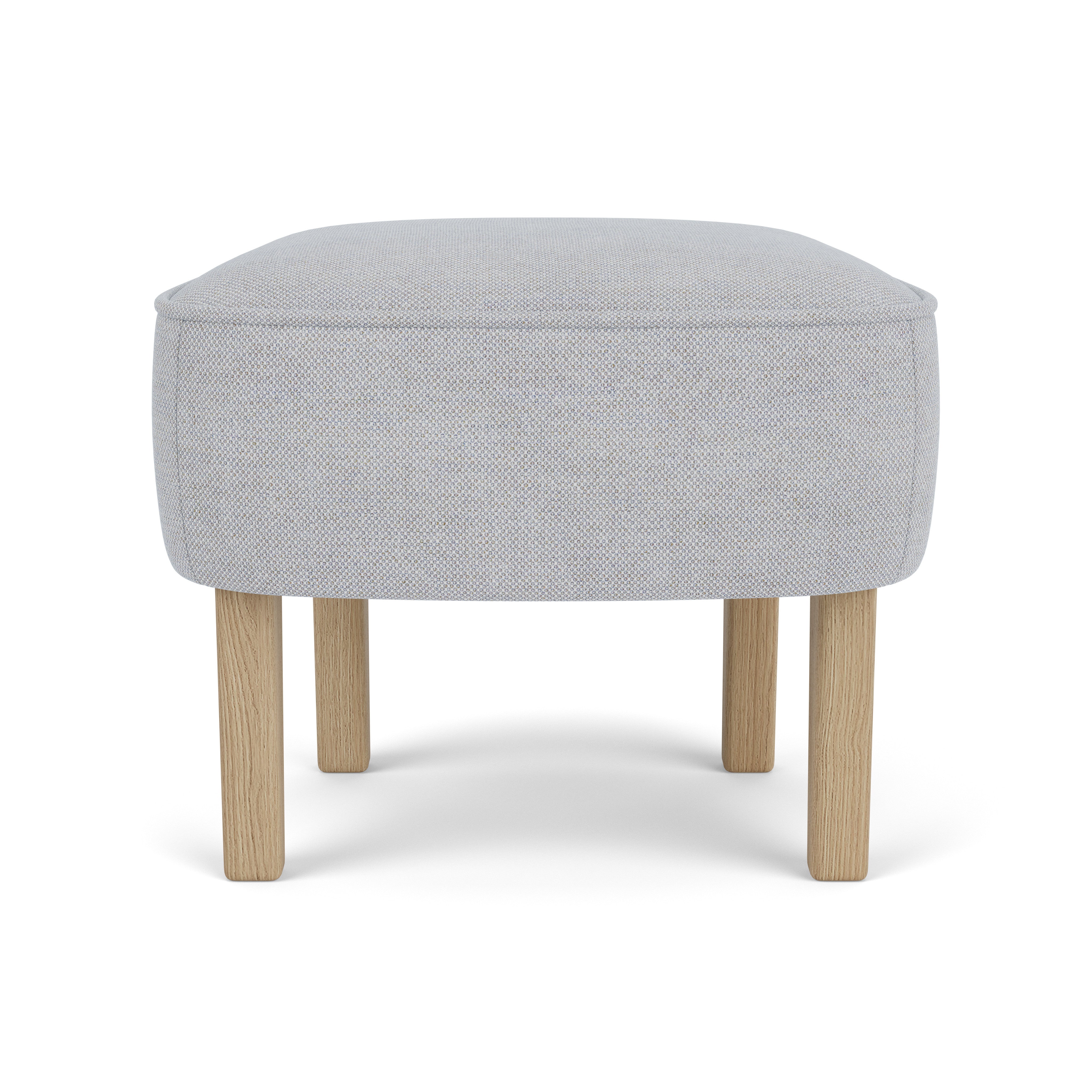 INGEBORG light gray footrest with oak base [Julia]
