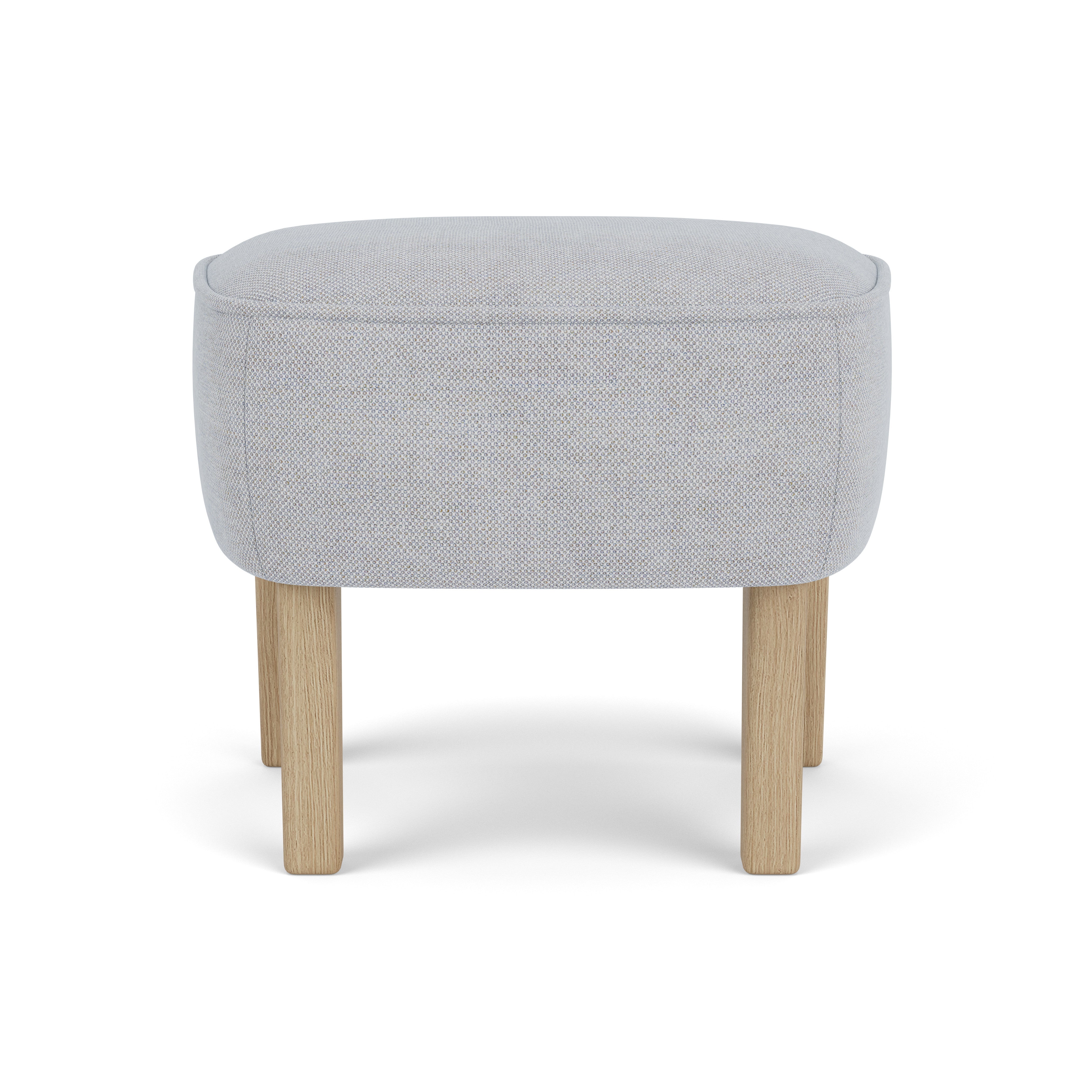 INGEBORG light gray footrest with oak base [Julia]