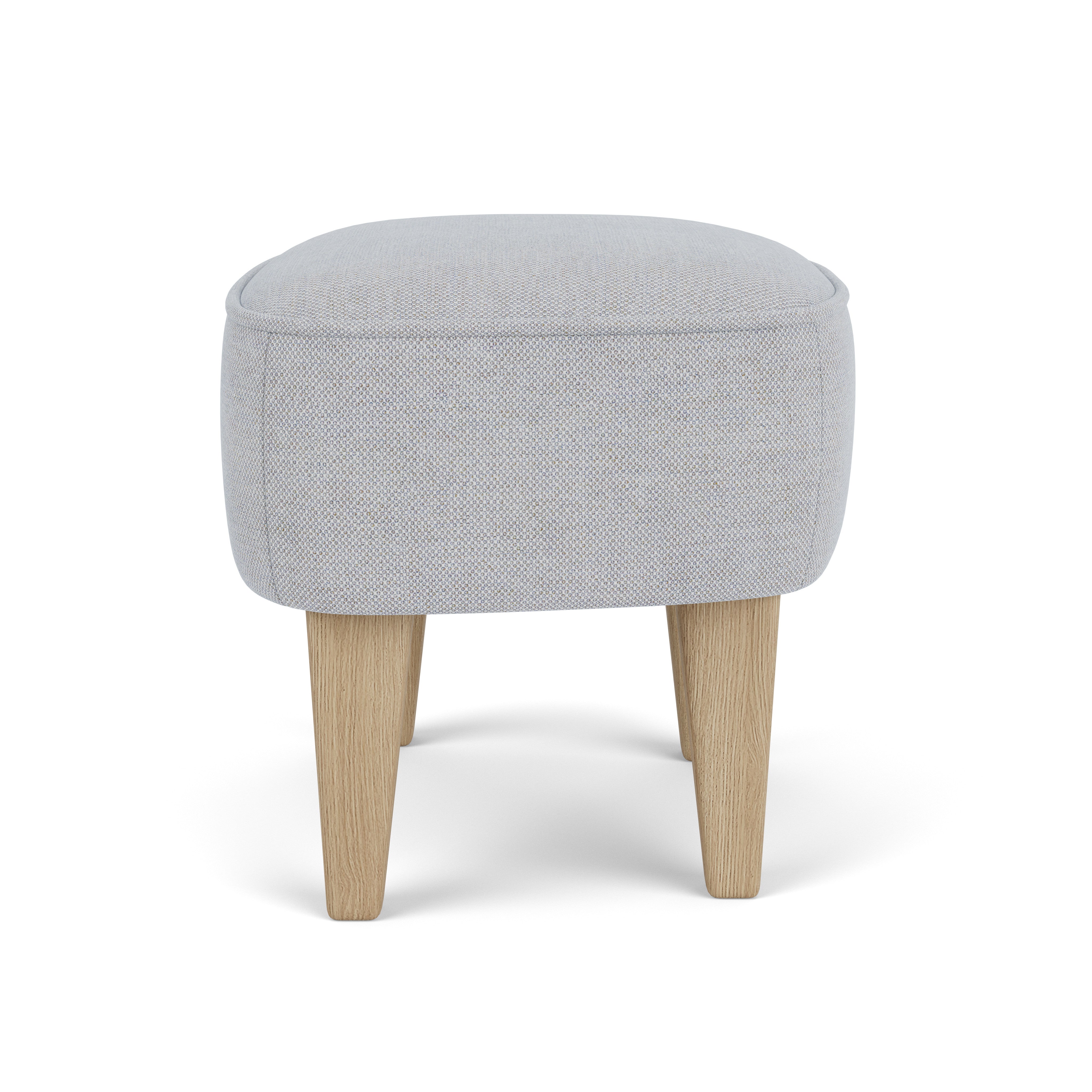 INGEBORG light gray footrest with oak base [Julia]