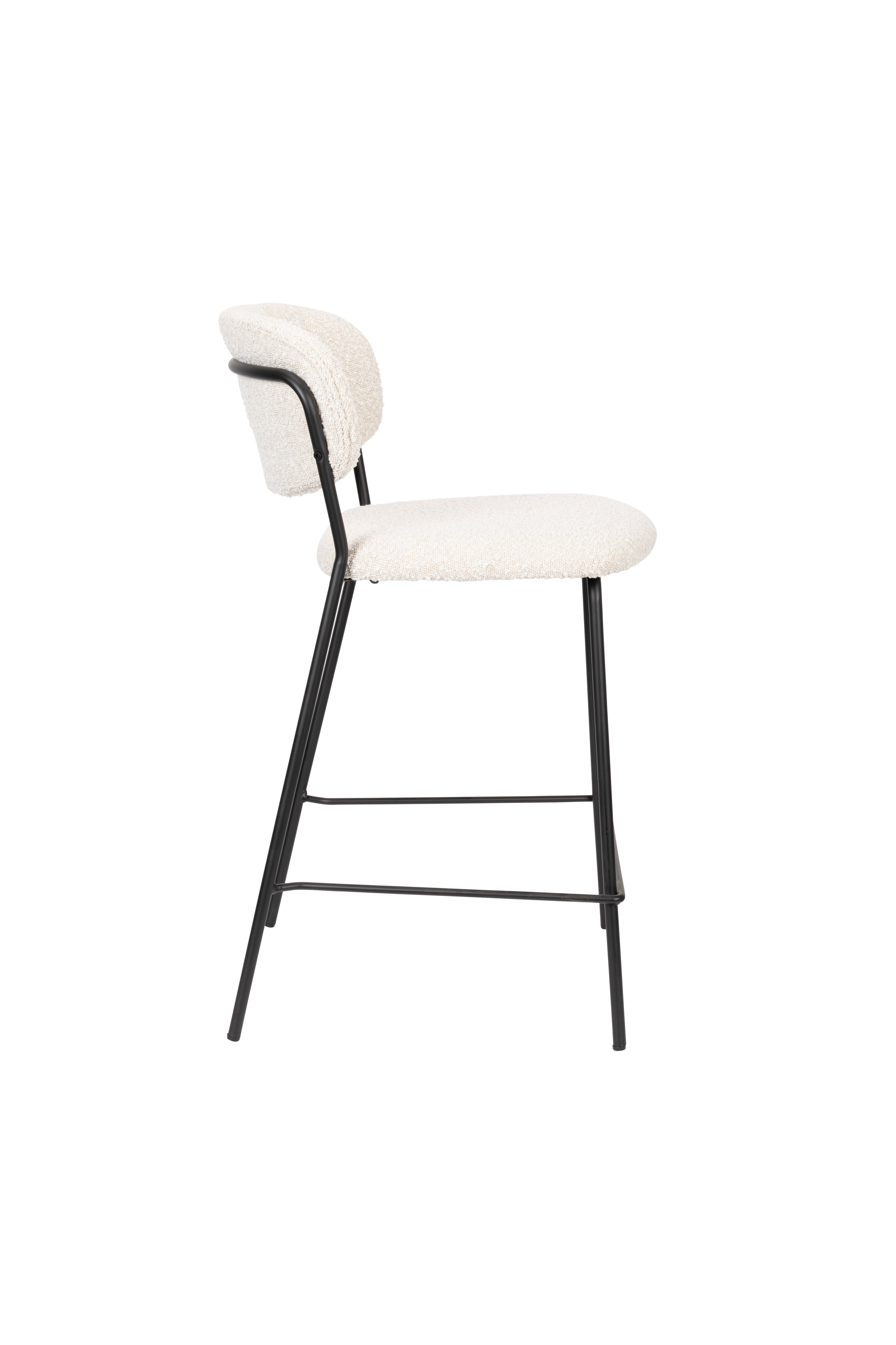 Jolien Boucle Bar Bar Chair with a black base