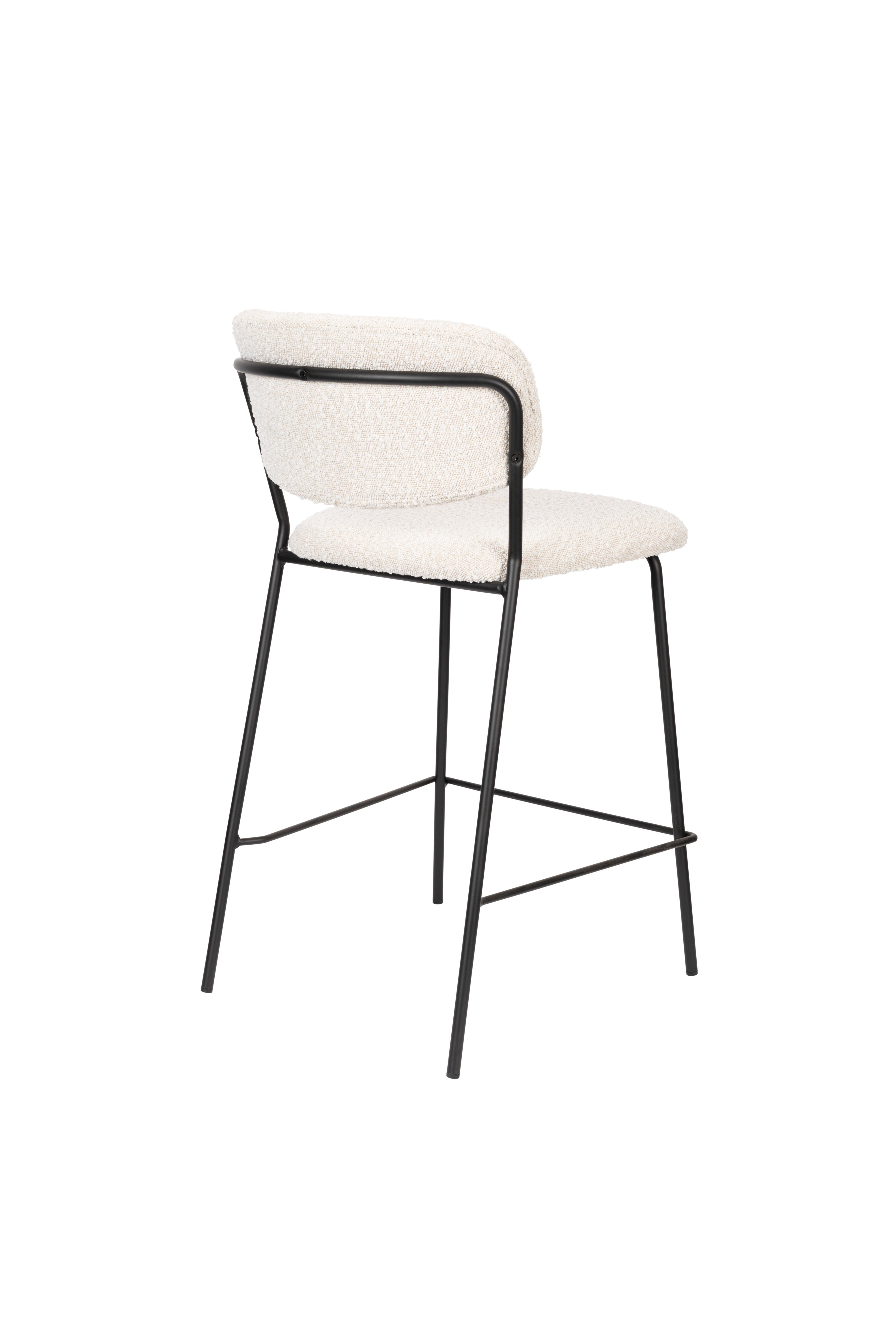 Jolien Boucle Bar Bar Chair with a black base