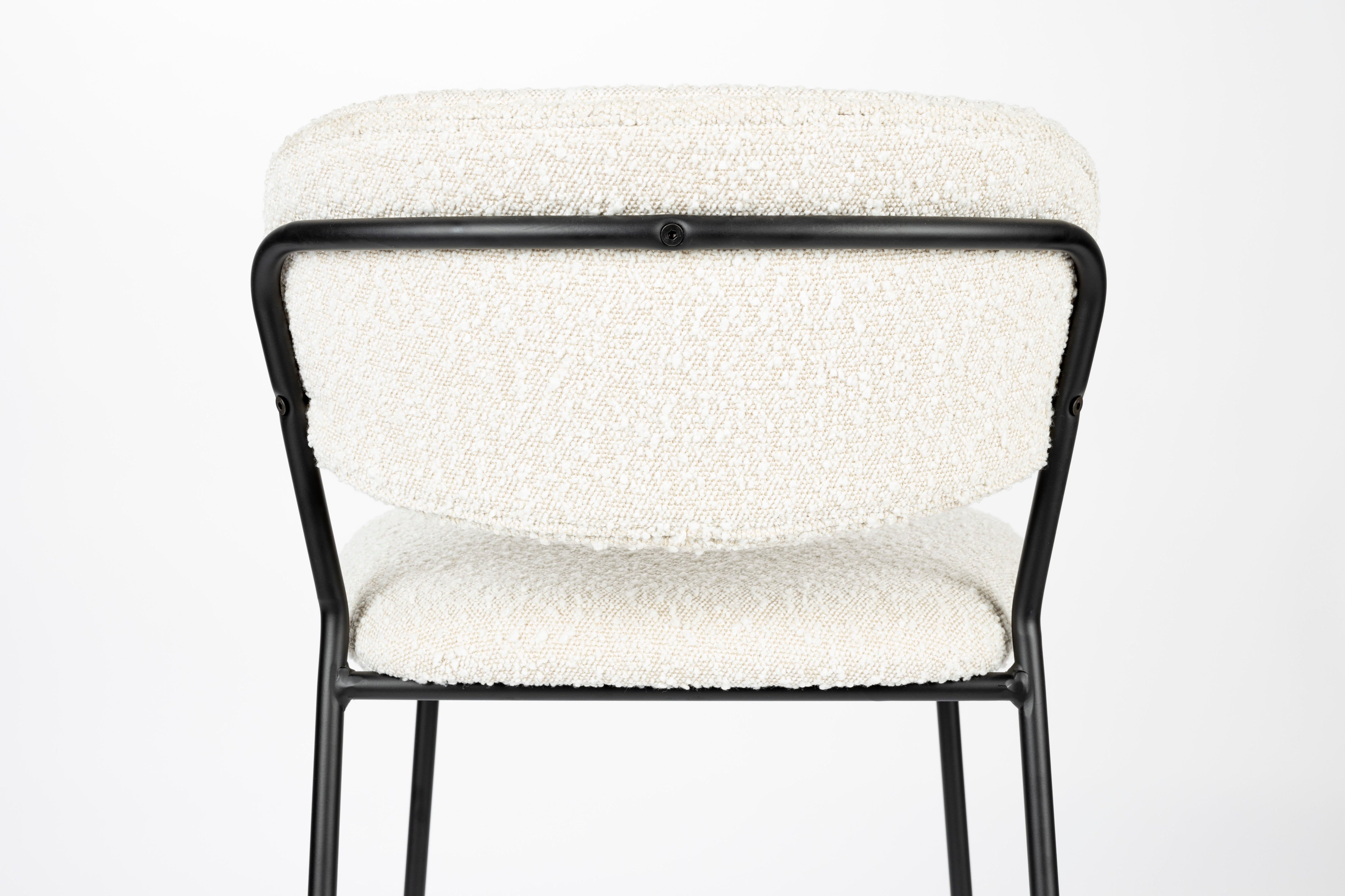 Jolien Boucle Bar Bar Chair with a black base