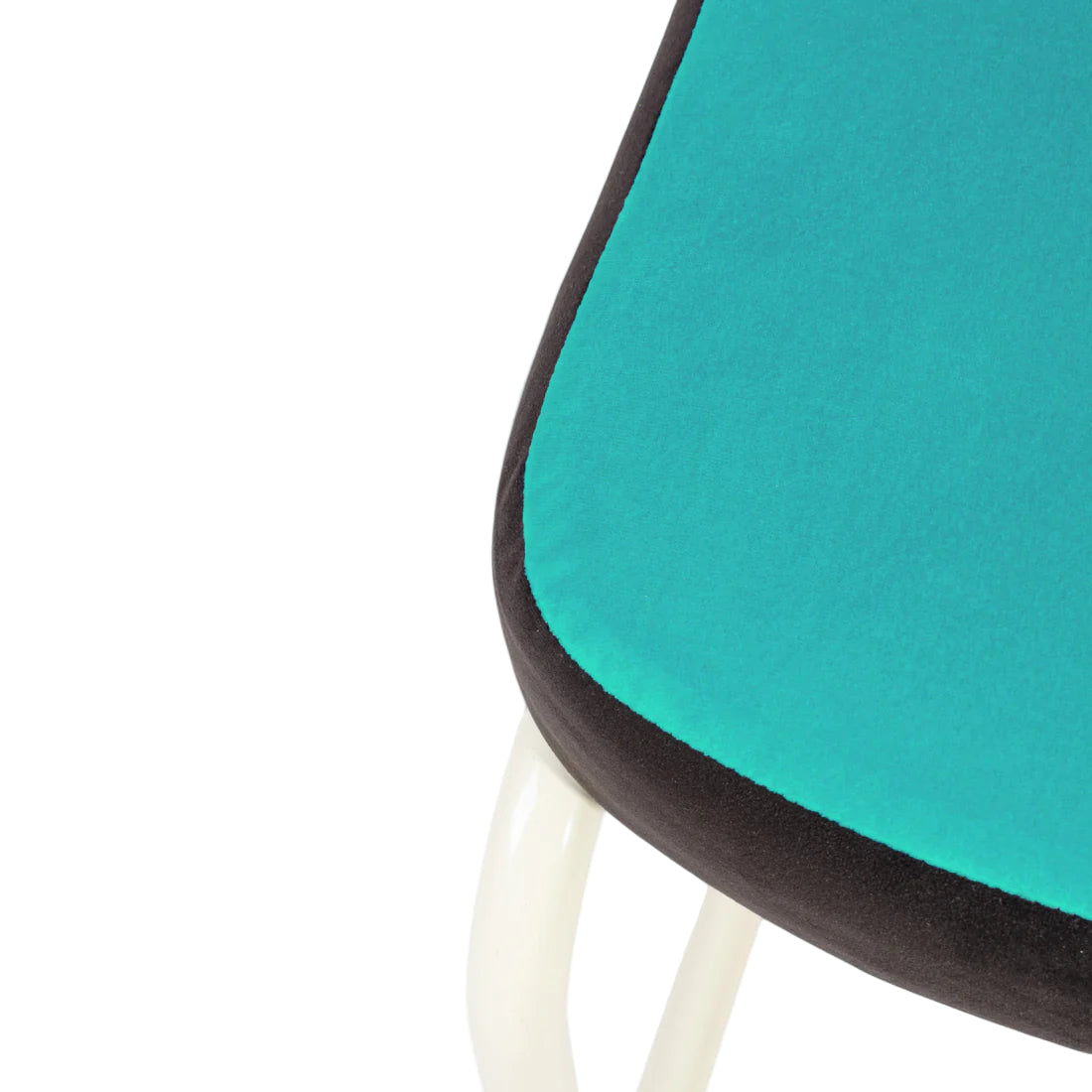 SUPERCHAIR RED GRID turquoise chair with a light yellow base