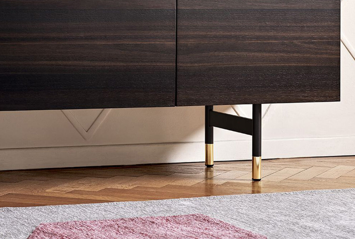 HORIZON chest of drawers dark wood with white top