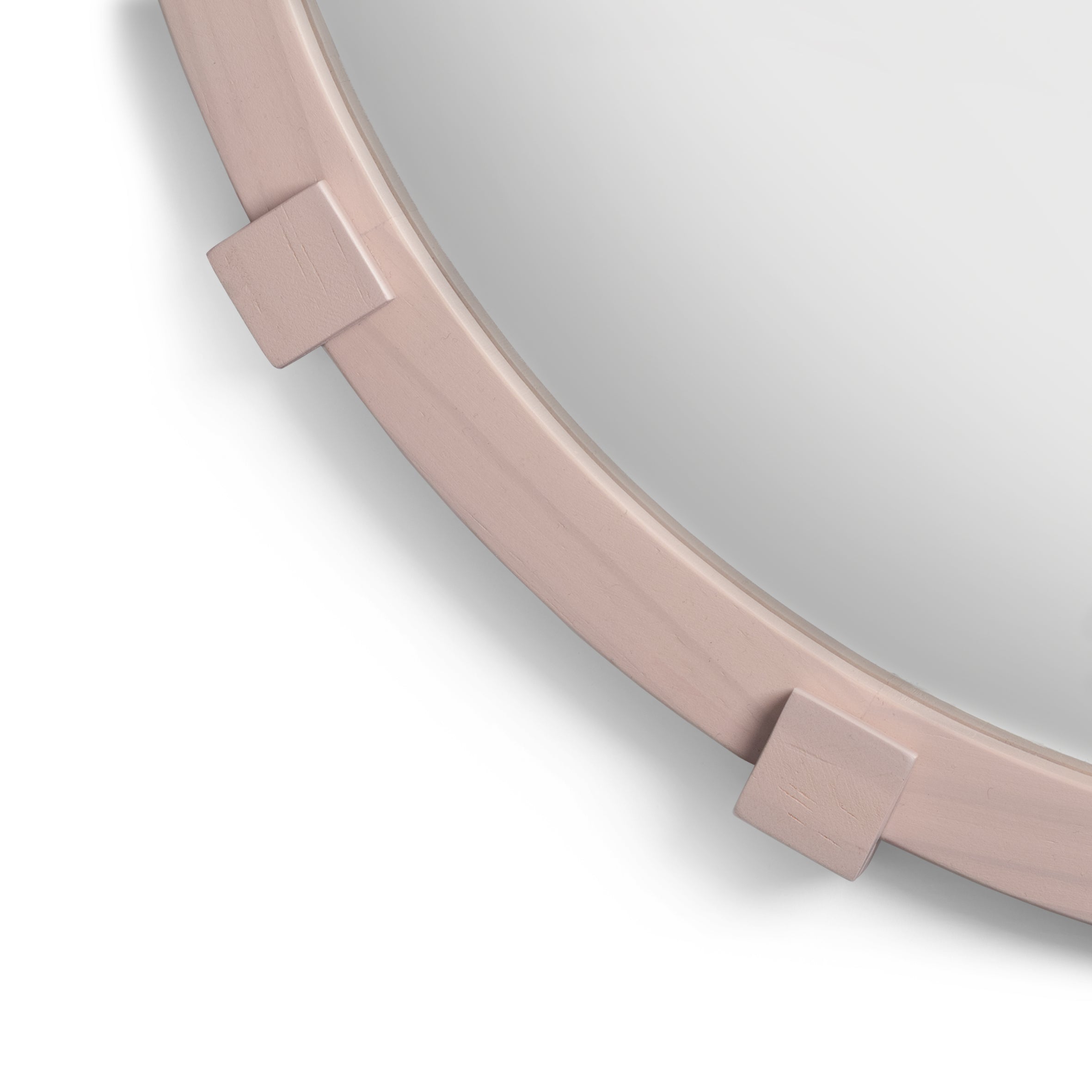 Round Mirror CHUNK Pink Wood