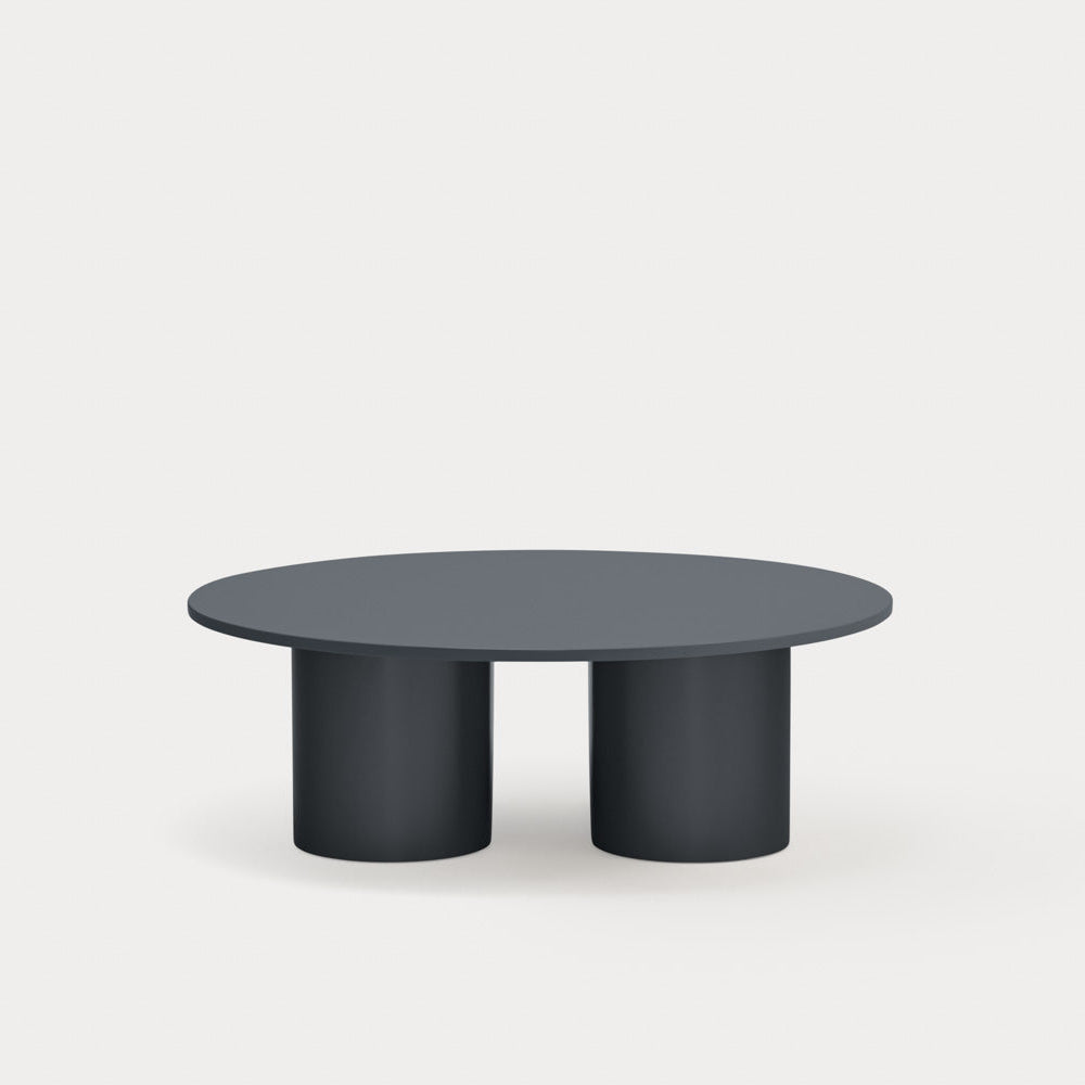 Round coffee table anthracite totem