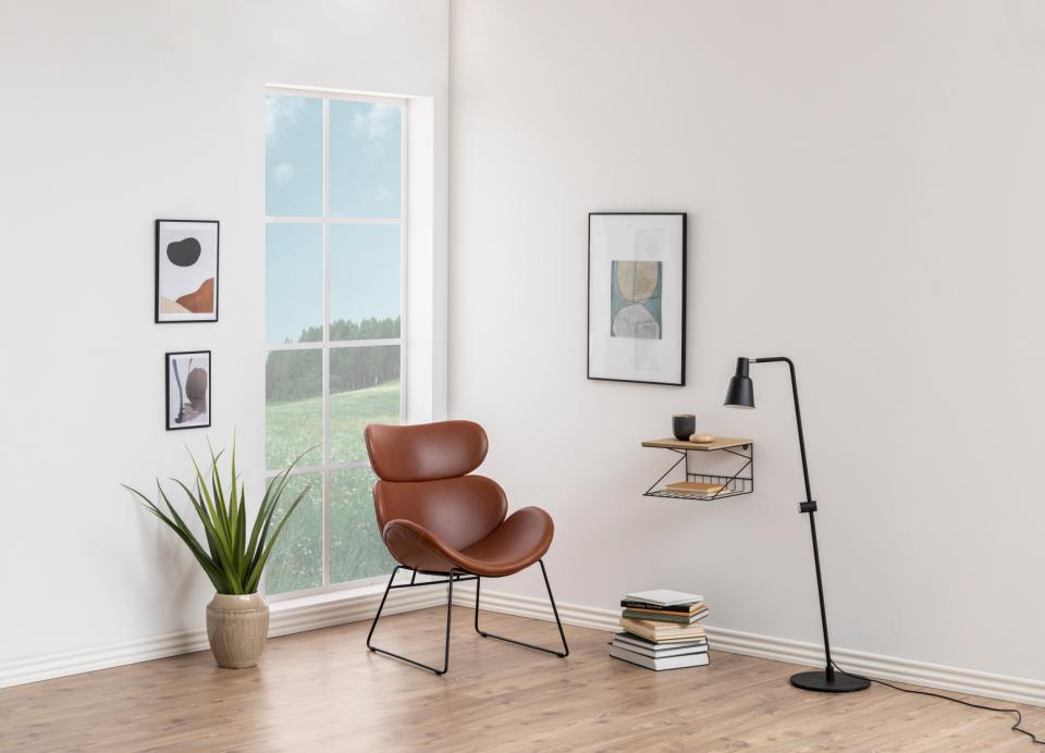 CAZAR Armchair Ecoskóra Brandy with a black base