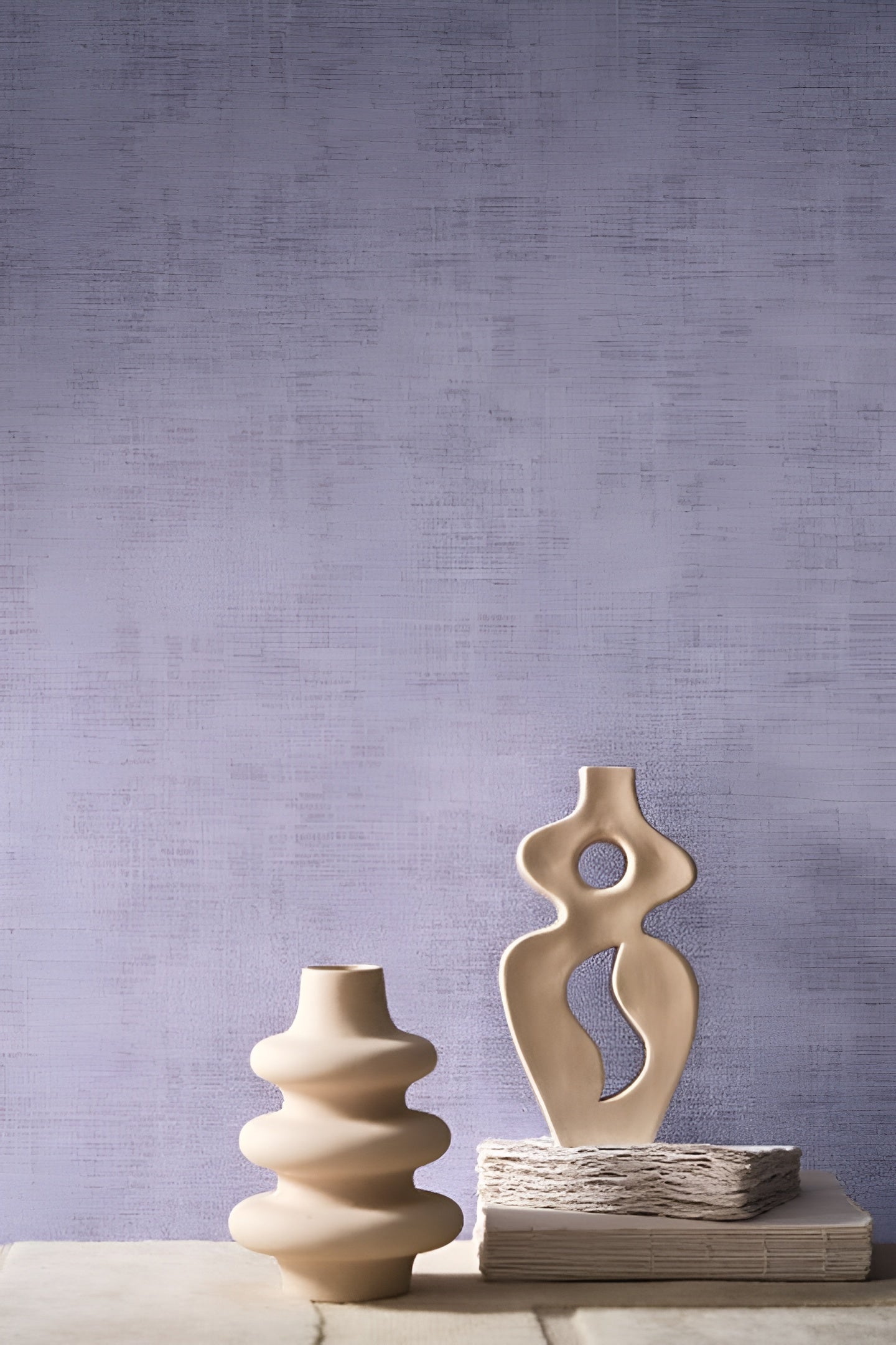 Structural wallpaper imitating worn canvas JOHARA - ASH GREY