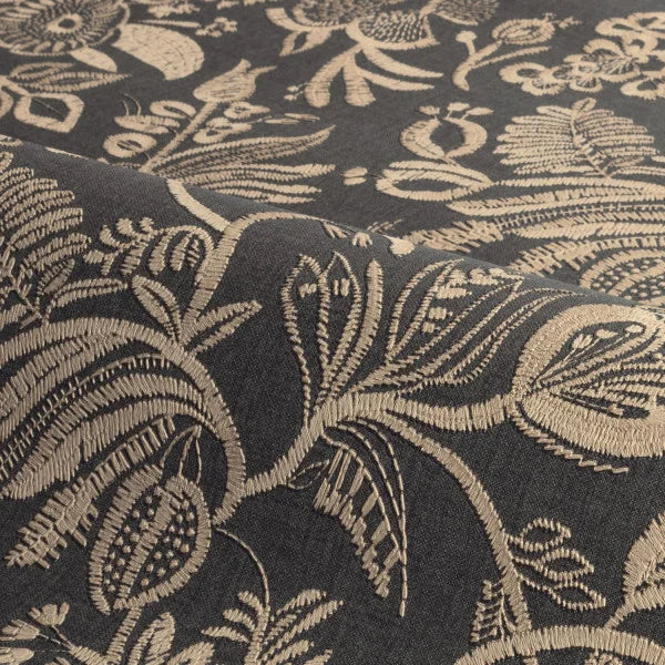 Tapete, die Stickerei imitiert PASTEL ébène