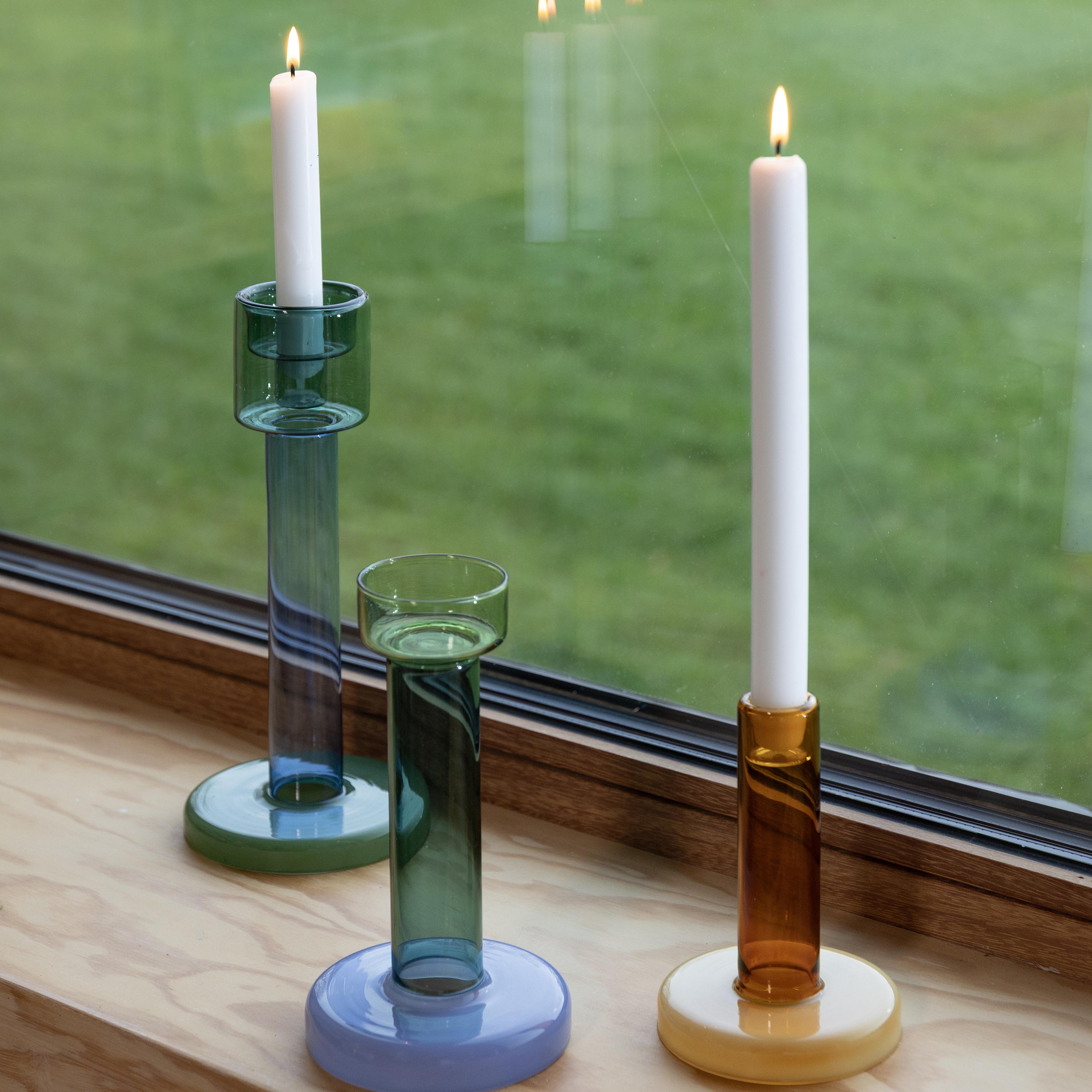 Green BOLE tealight holder with purple