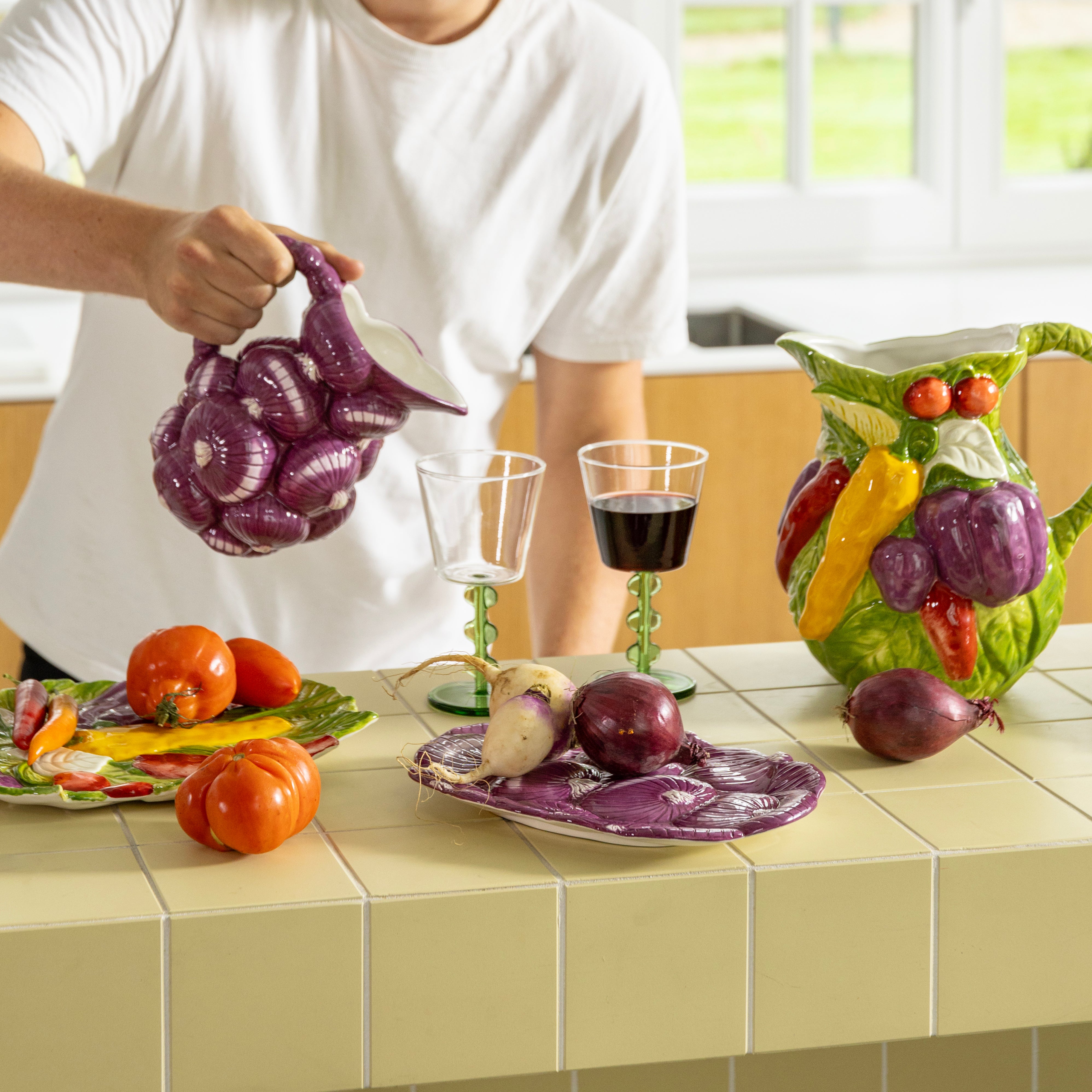 PETAL Green Wine Glass Set