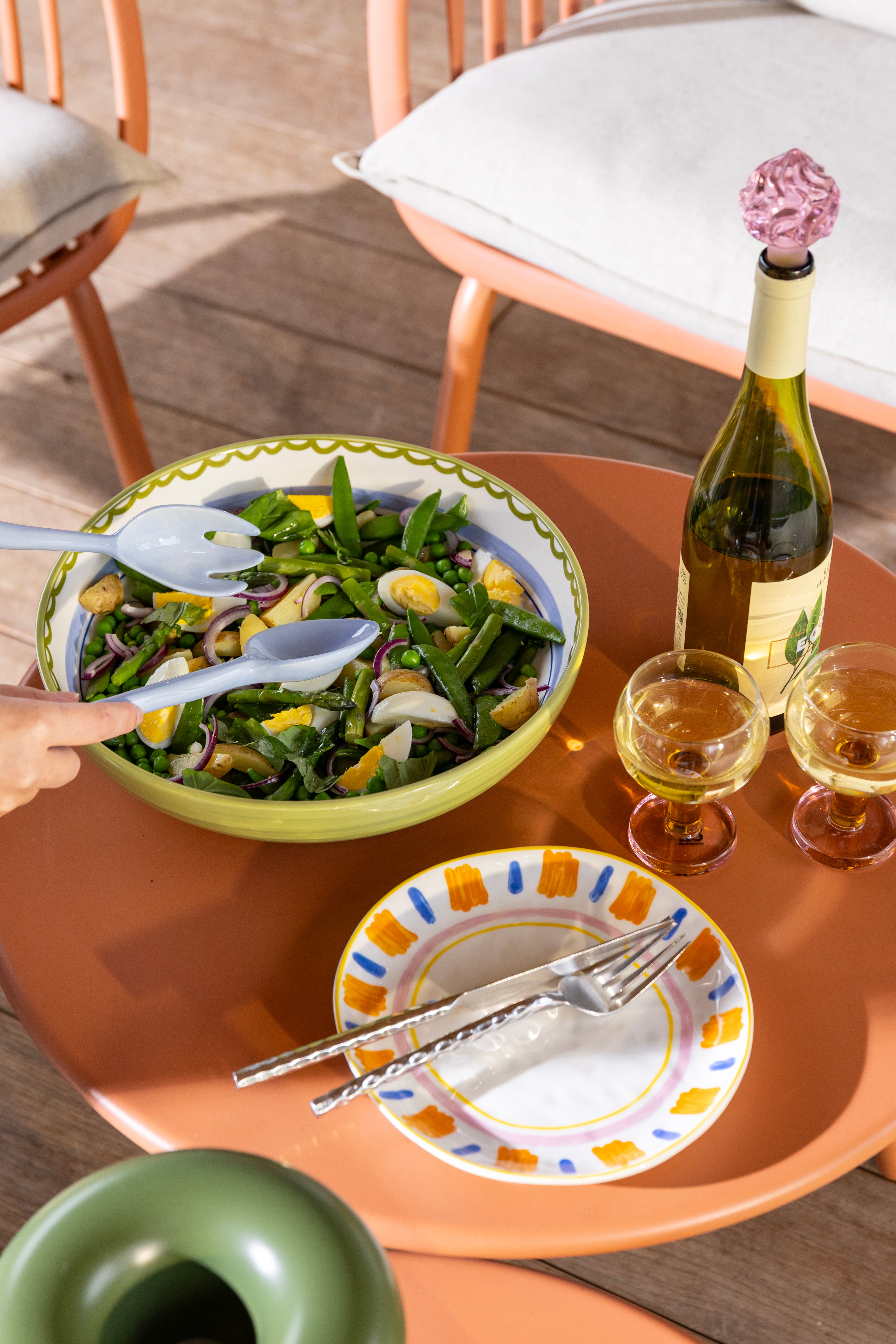 Set von Gläsern CANTINE rosa mit gelb