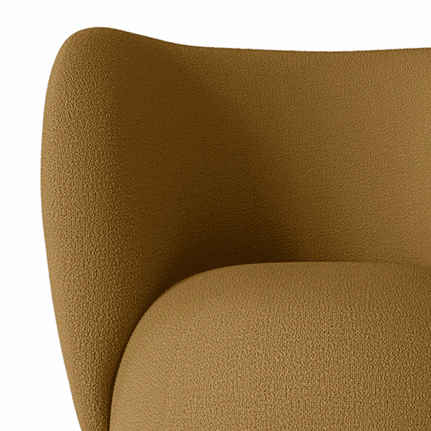 Rico Lounge Wool Boucle Caramel rotary armchair