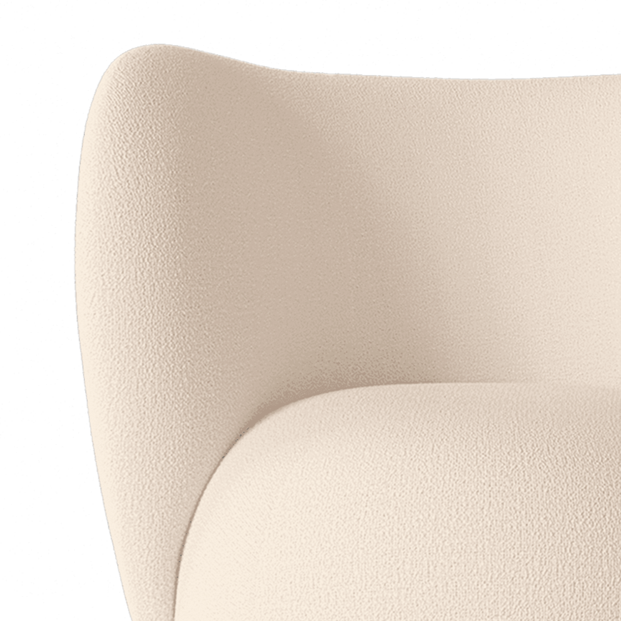 Rico Lounge Wool Boucle rotary armchair broken white