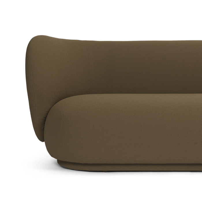 3-seater sofo rico grain olive caramel