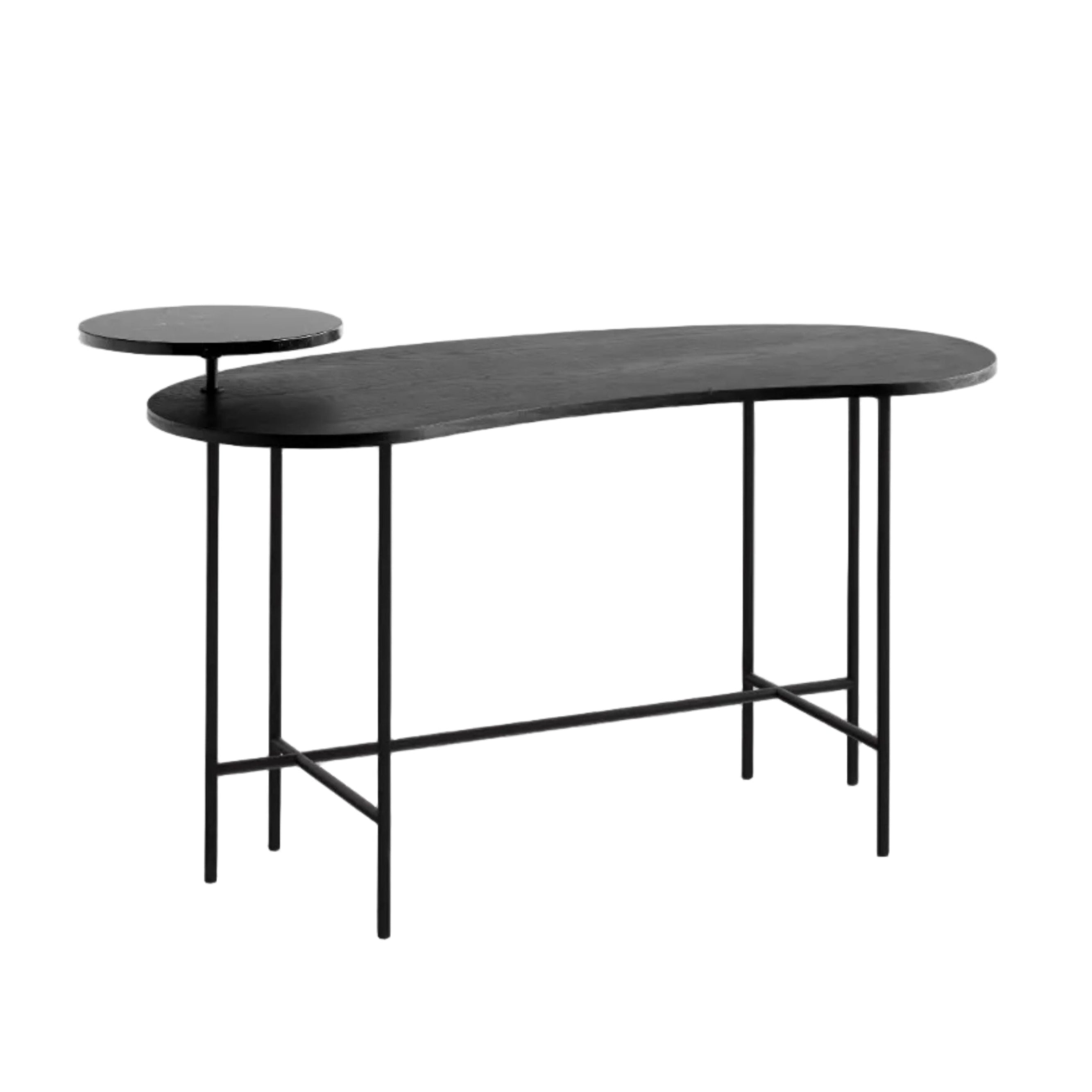 Palette JH9 Desk in Black Lacquered Ash Veneer with Black Steel Base
