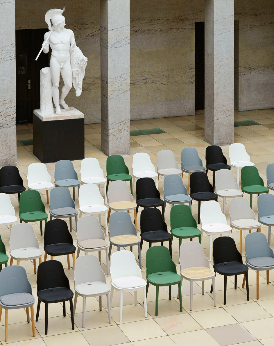 Allez Green Sunbrella Canvas chair with an oak base