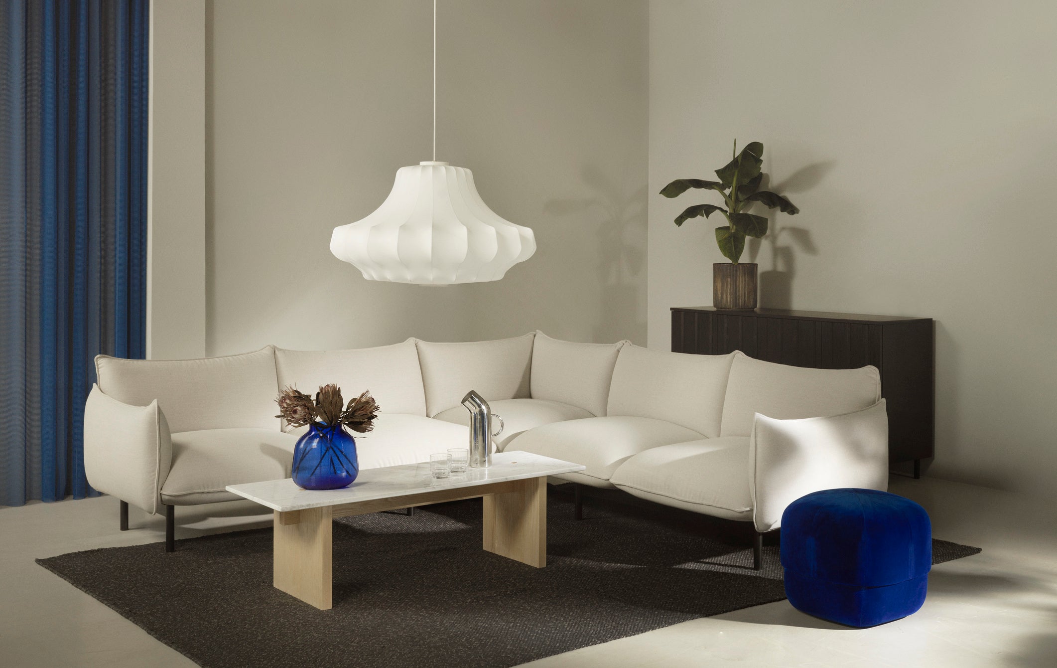 Solid black coffee table