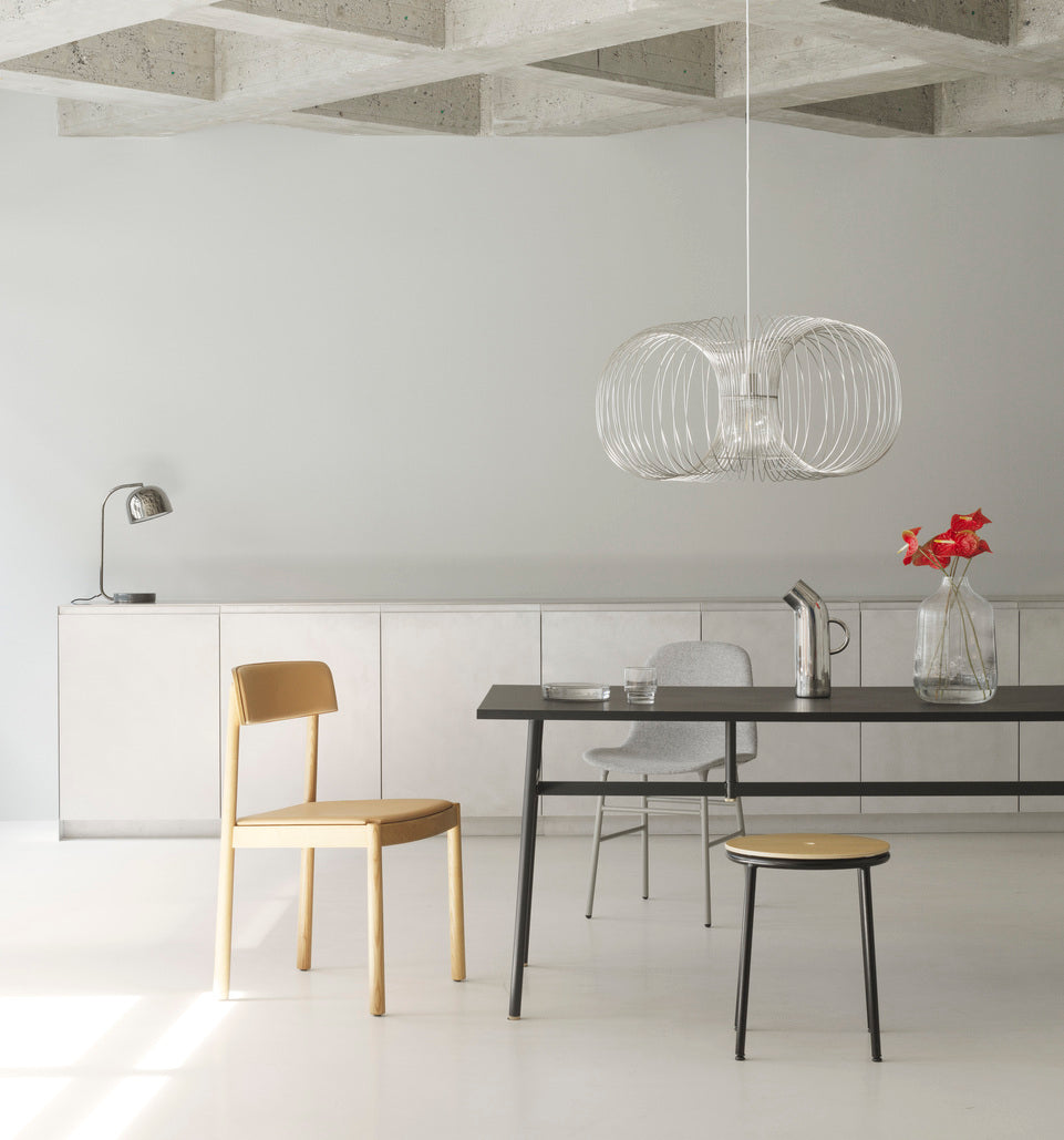 Circa gray stool with a black base