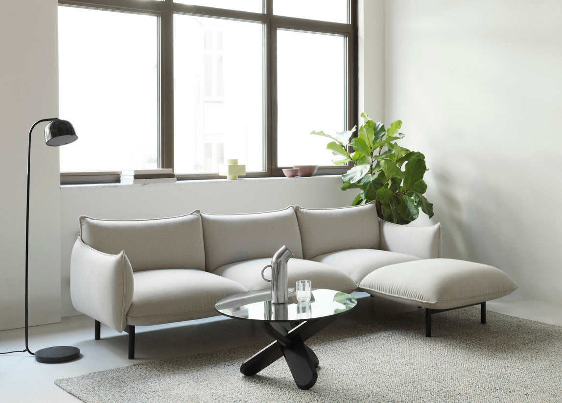 Coffee table Ding glass with black base