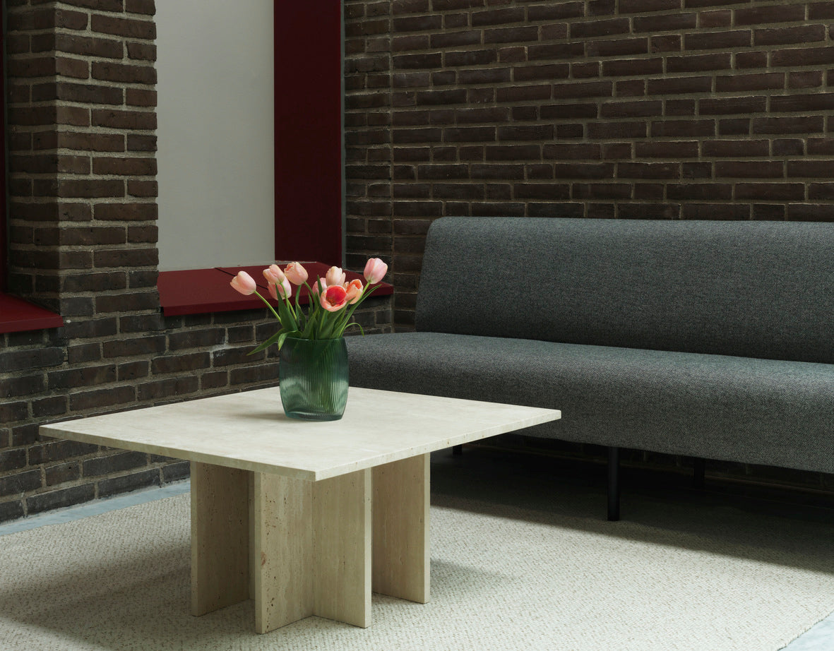 Edge travertine coffee table