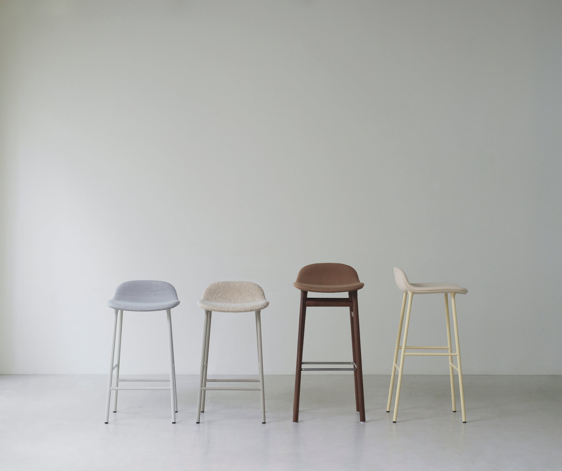 Upholstered forms with a burgundy base