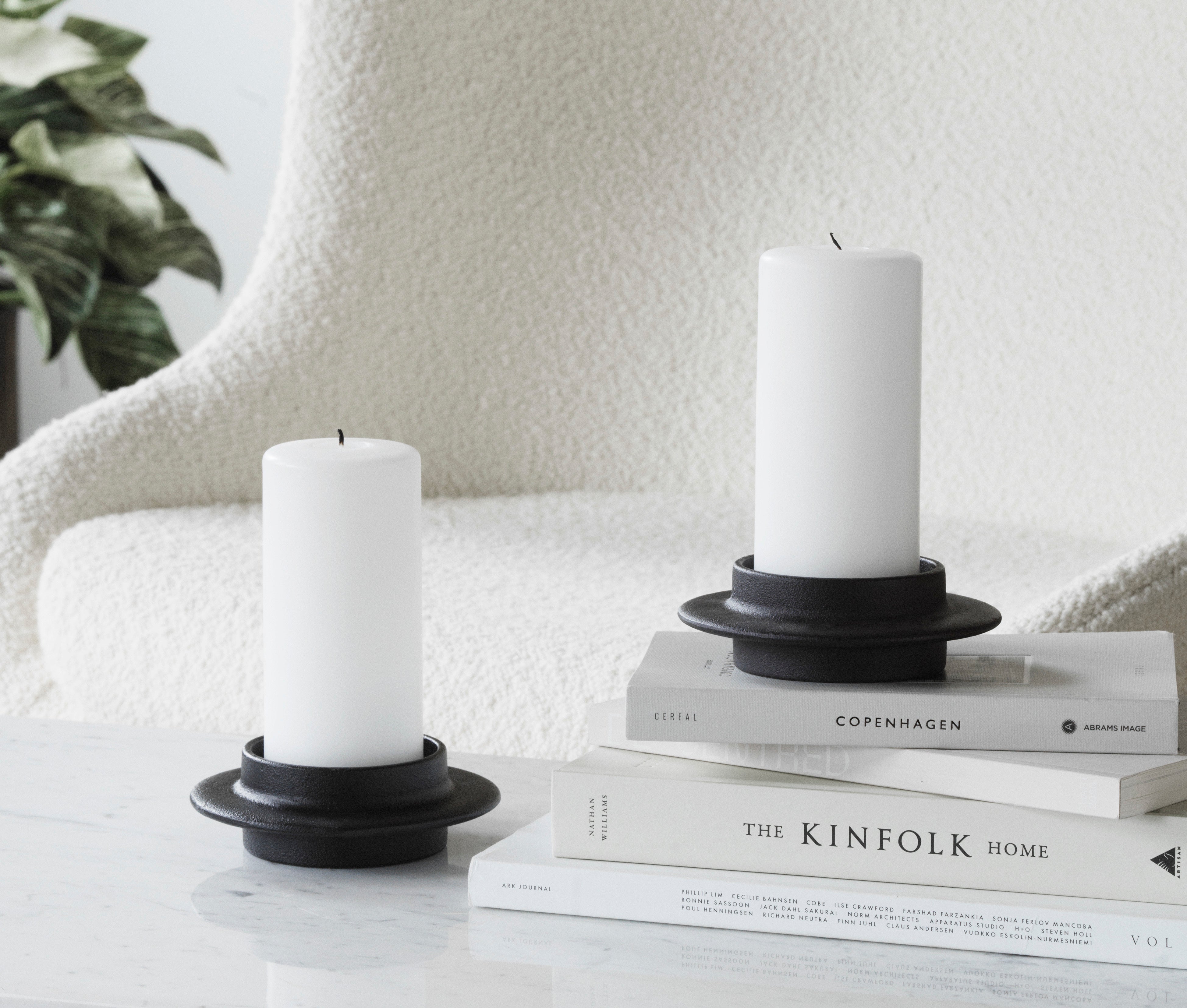 Kerzenhalter HEIMA BLOCK CANDLE schwarzes Gusseisen