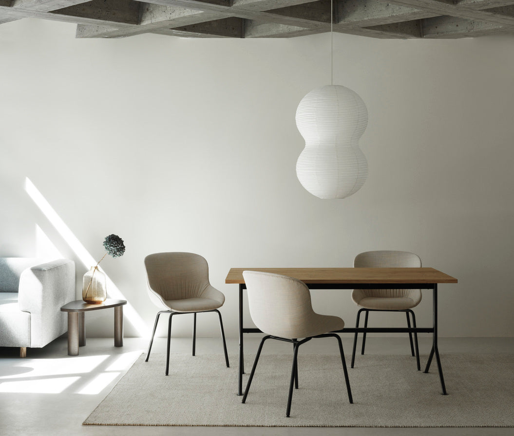 Kip desk, a natural pine with a black base